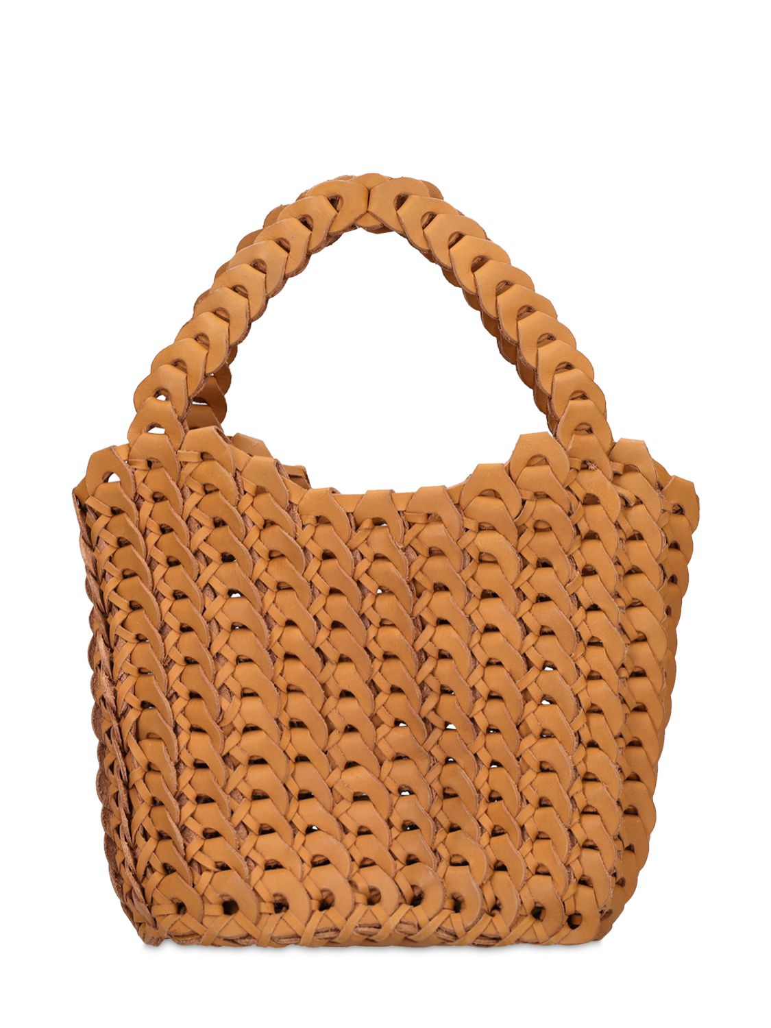 Capri Handwoven Leather Top Handle Bag