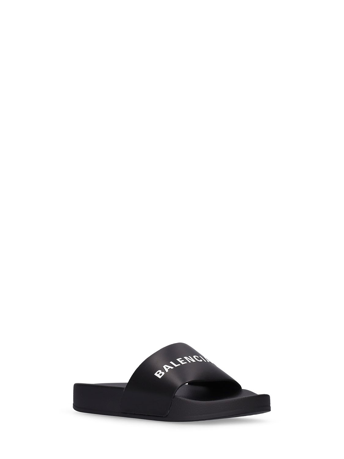 Balenciaga Logo-embossed Pool Slides In Black