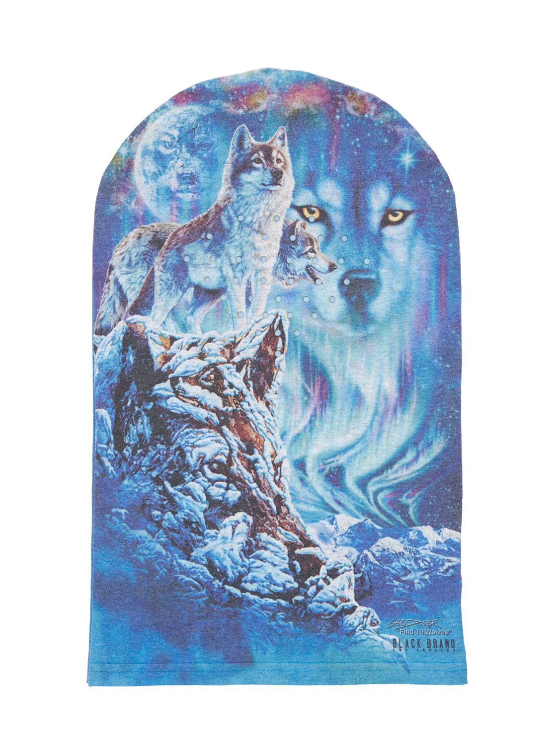 Wolf Mountain Print Hooded Face Mask