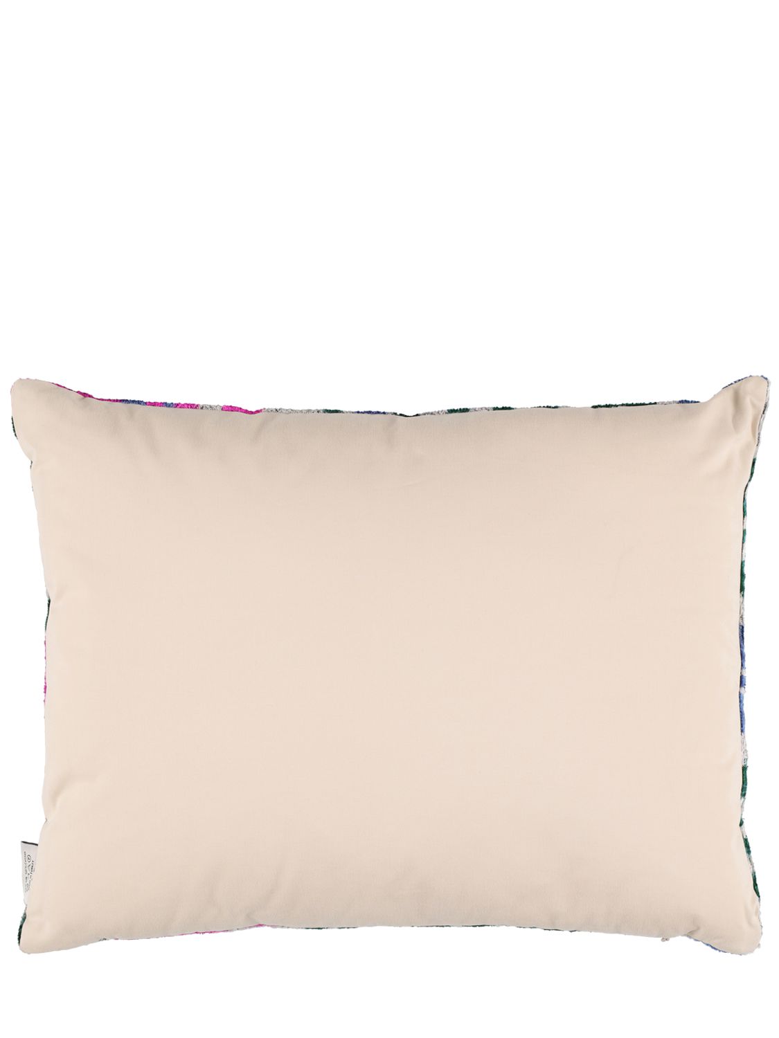 Les Ottomans Cotton Velvet Cushion In Multicolor