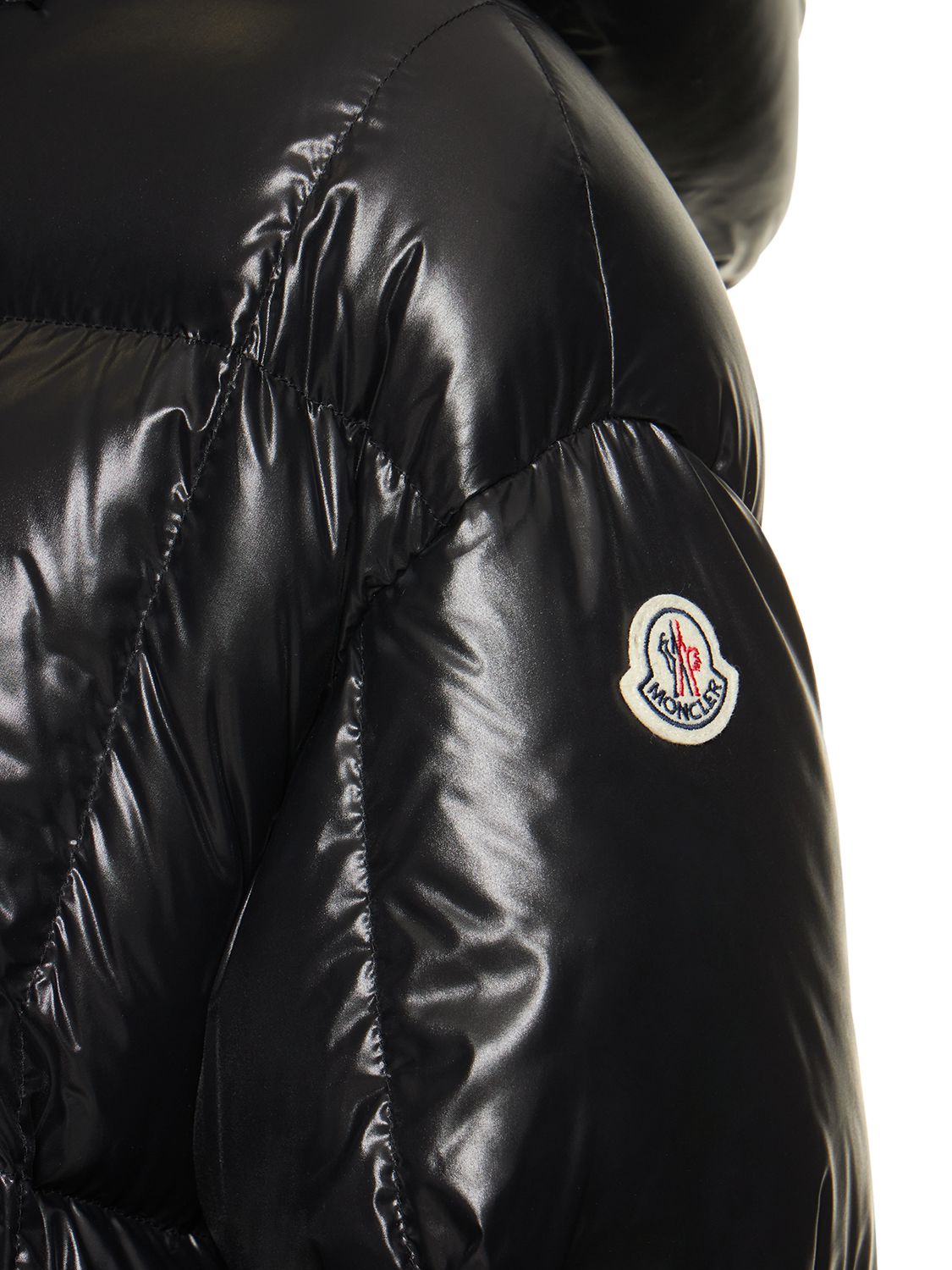 Shop Moncler Parana Nylon Down Jacket In Black