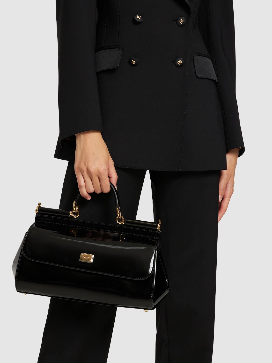 ハンドバッグ DOLCE & GABBANA SICILY LARGE PATENT LEATHER TOP HANDLE BAG Dolce & Gabbana New Sicily Patent Leather Top Handle Bag In