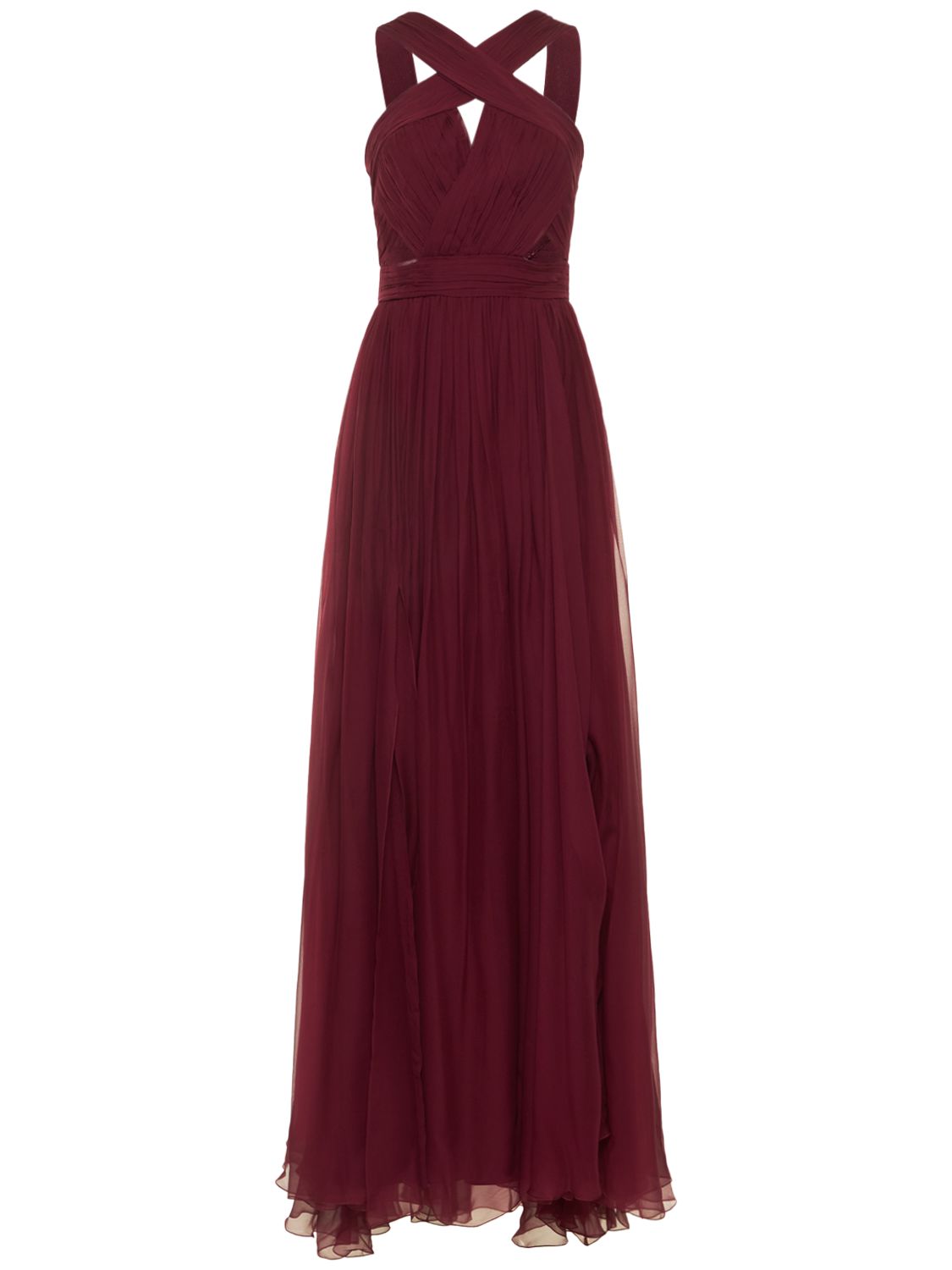 Silk Chiffon Cut Out Long Dress