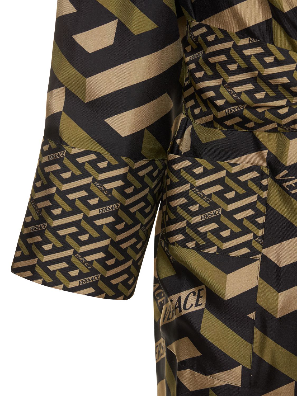 Versace Monogram Robe In Khaki