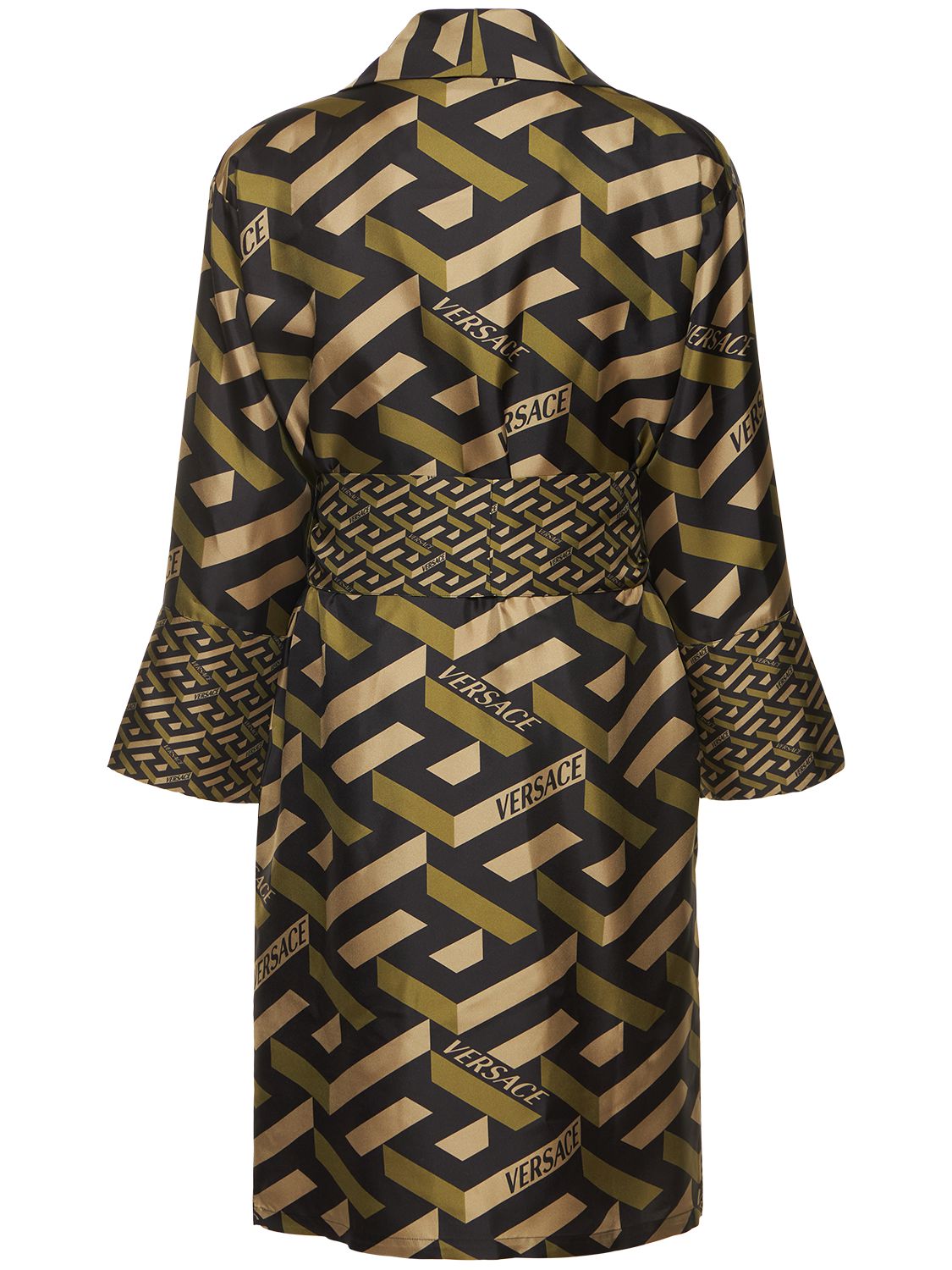 Versace Monogram Robe In Khaki