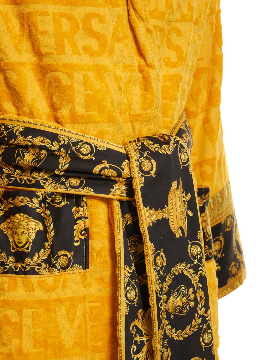Shop Versace Barocco & Robe Bathrobe In Gold