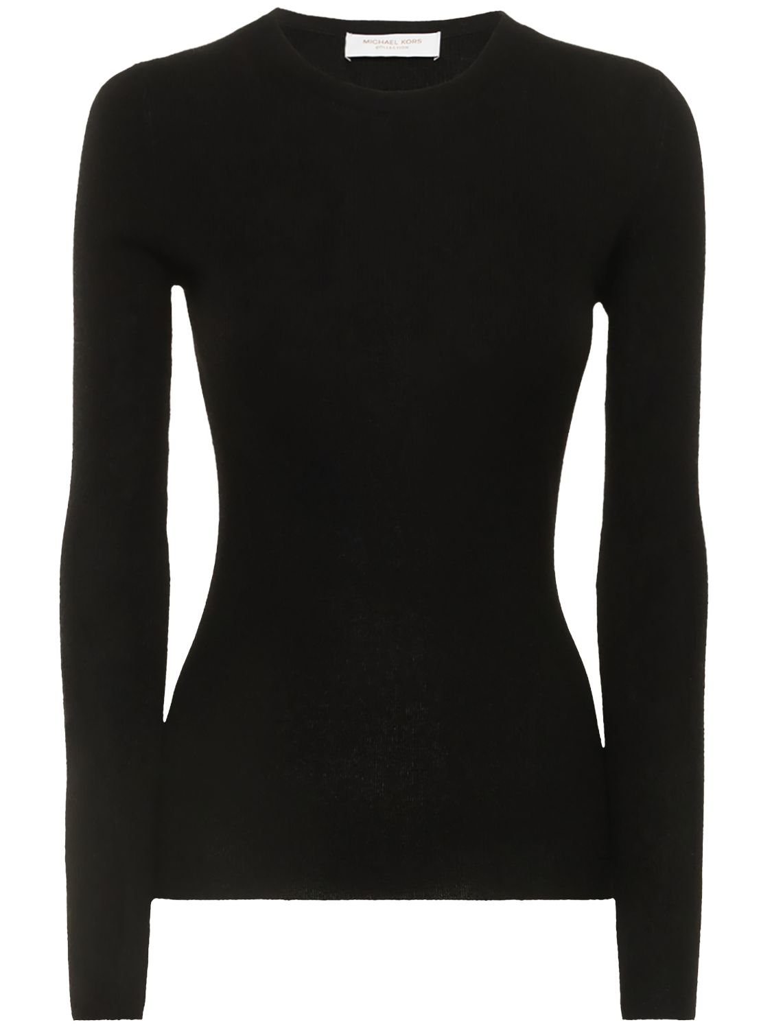 Cashmere Ribbed Knit Crewneck Top