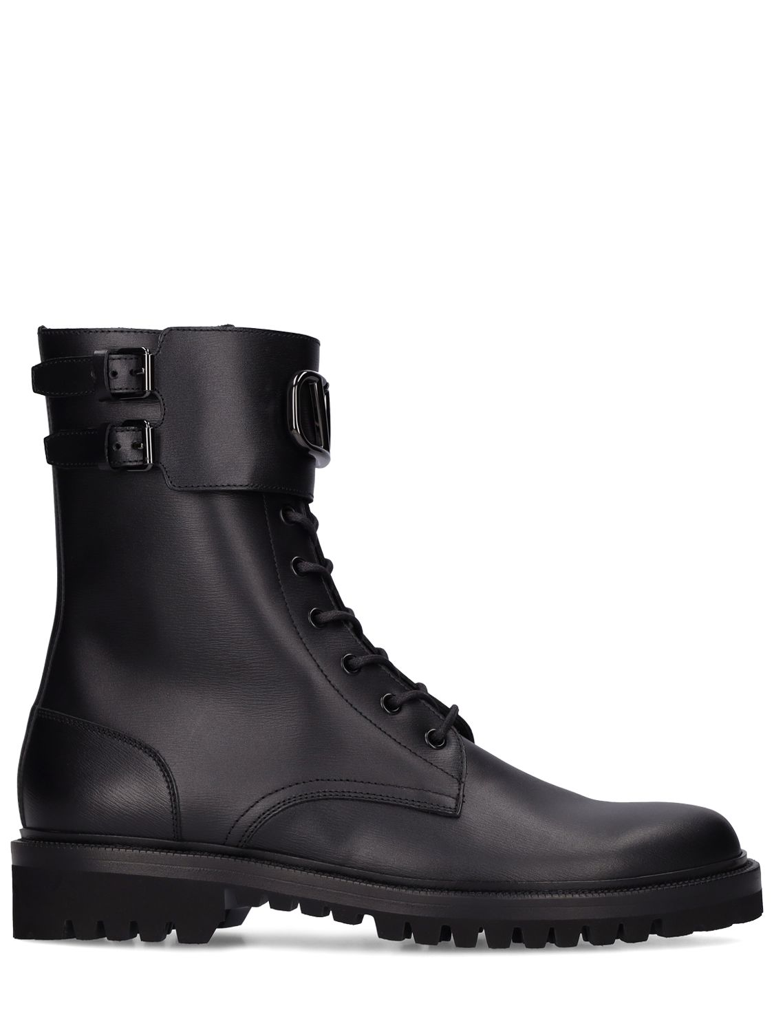 Bottes Combat En Cuir À Logo V - VALENTINO GARAVANI - Modalova
