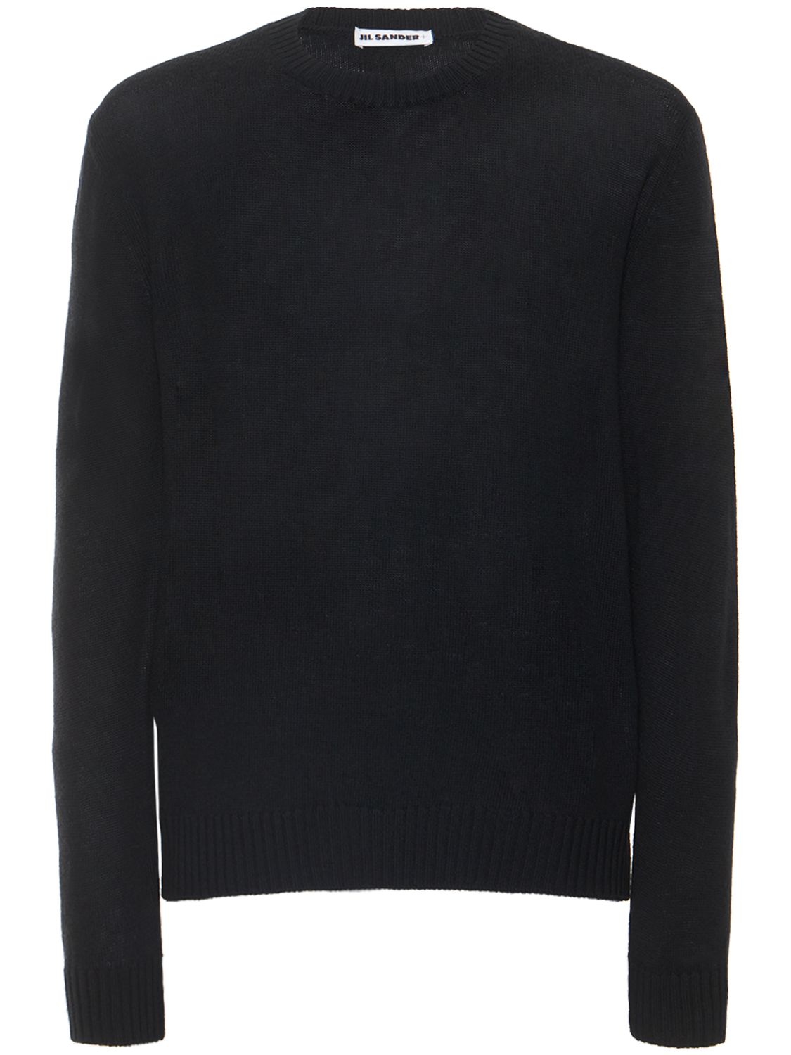 Jil Sander Extra Fine Knit Wool Sweater In Black