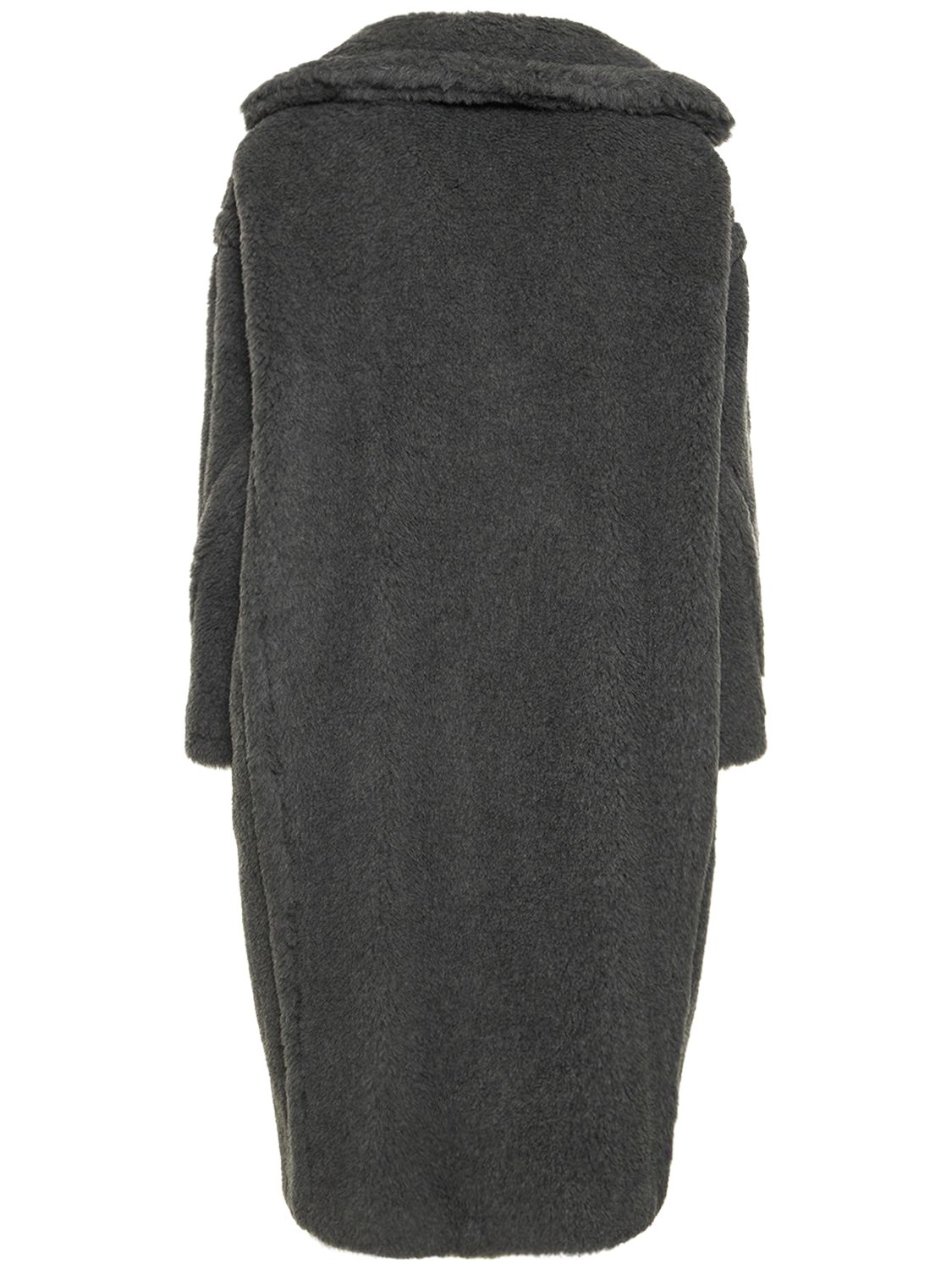 Shop Max Mara Teddy Wool Blend Long Coat In Grey