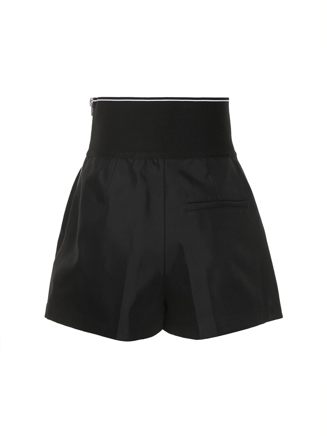 Alexander Wang High Waisted Shorts With Exposed Zipper And Logo Elastic In Black