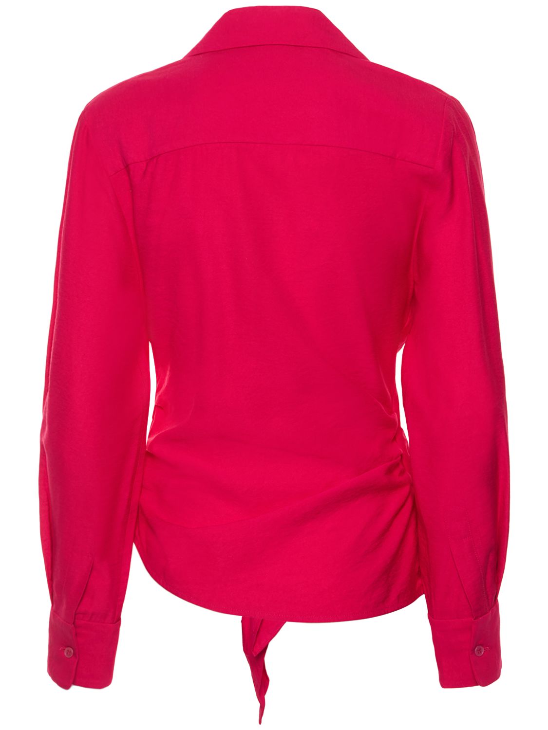 Jacquemus La Chemise Bahia Knotted Viscose Shirt In Pink