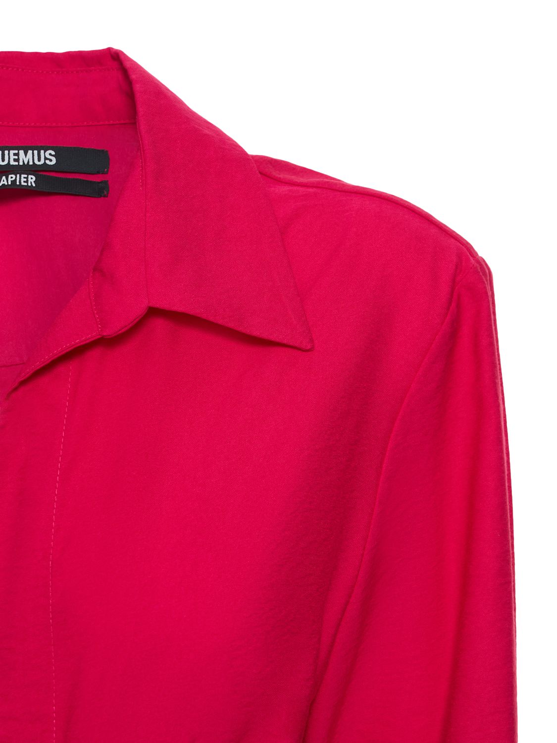 Jacquemus La Chemise Bahia Knotted Viscose Shirt In Pink