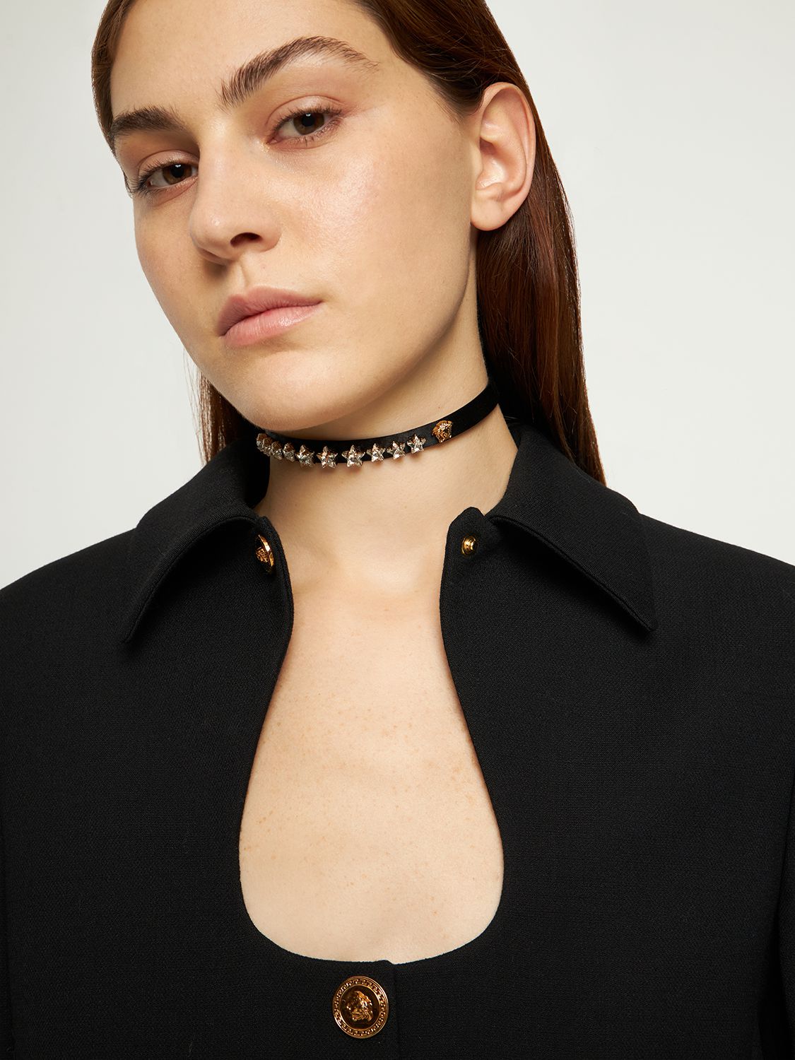 Loulou x Rue RA Large Flower Choker Necklace - Black