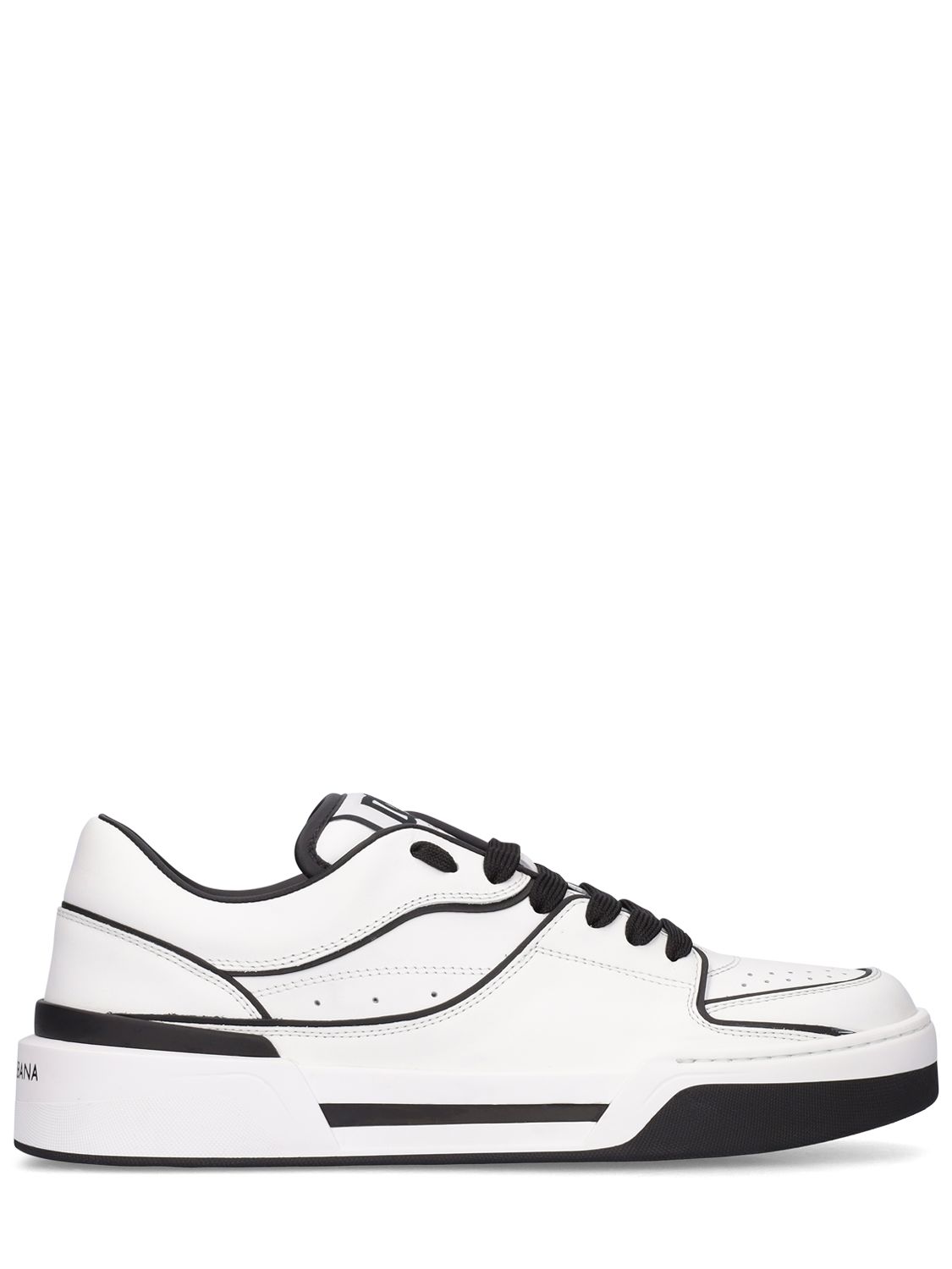 Dolce & Gabbana New Roma Leather Sneakers In White,black