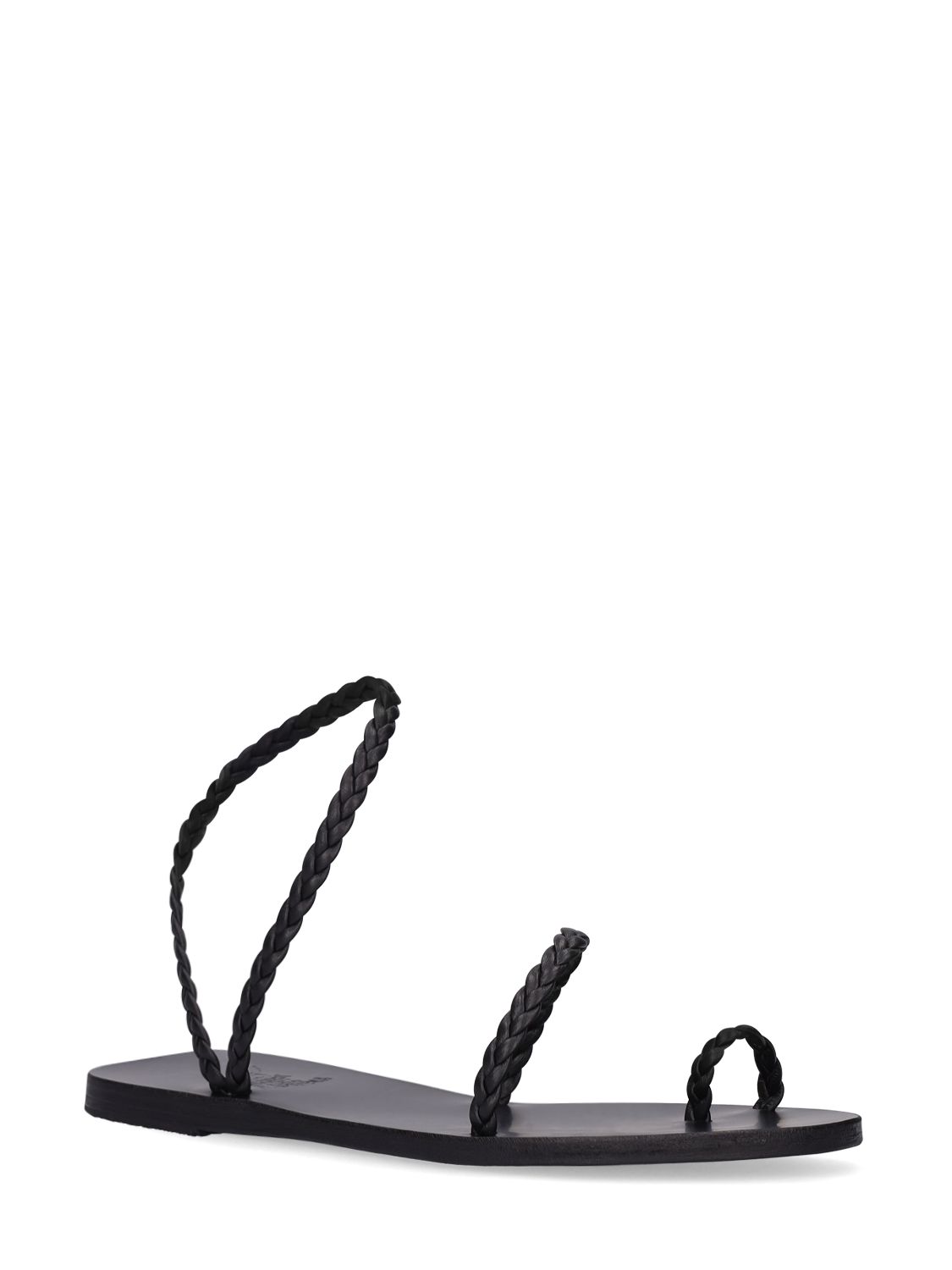 Shop Ancient Greek Sandals 10mm Eleftheria Leather Sandals In Schwarz
