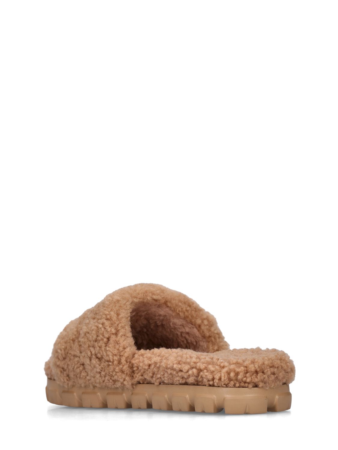 Shop Ugg 20mm Cozetta Curly Slides In Chestnut