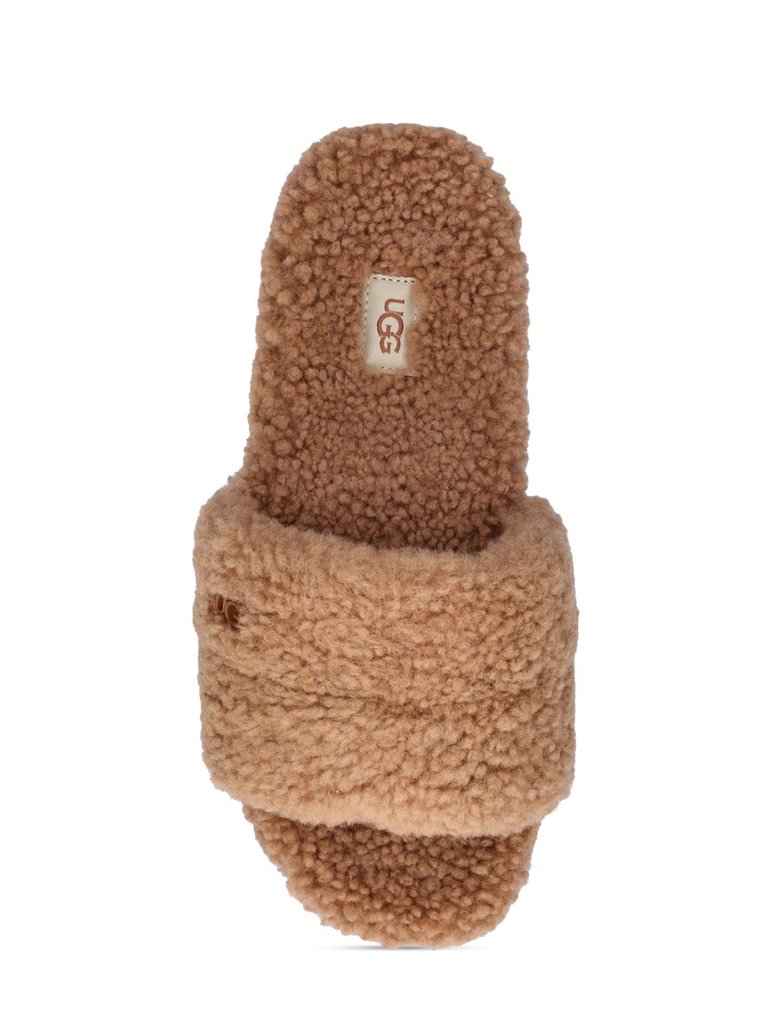 Shop Ugg 20mm Cozetta Curly Slides In Chestnut