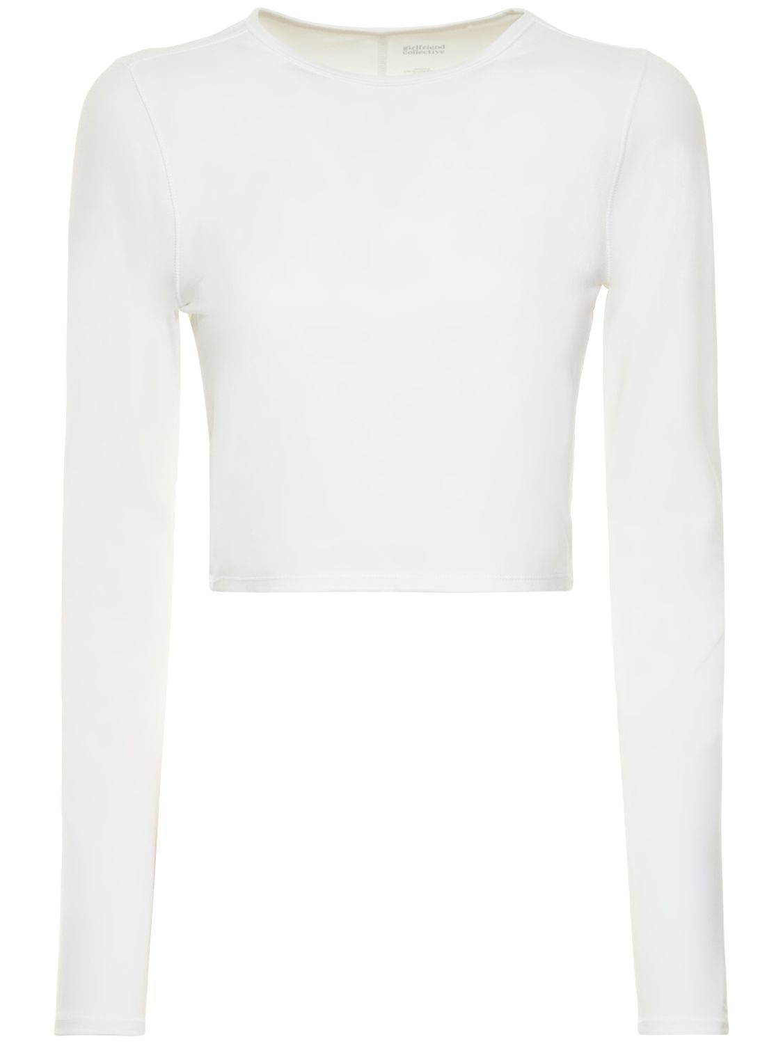 Shop Girlfriend Collective Reset Stretch Tech Crop Top In White
