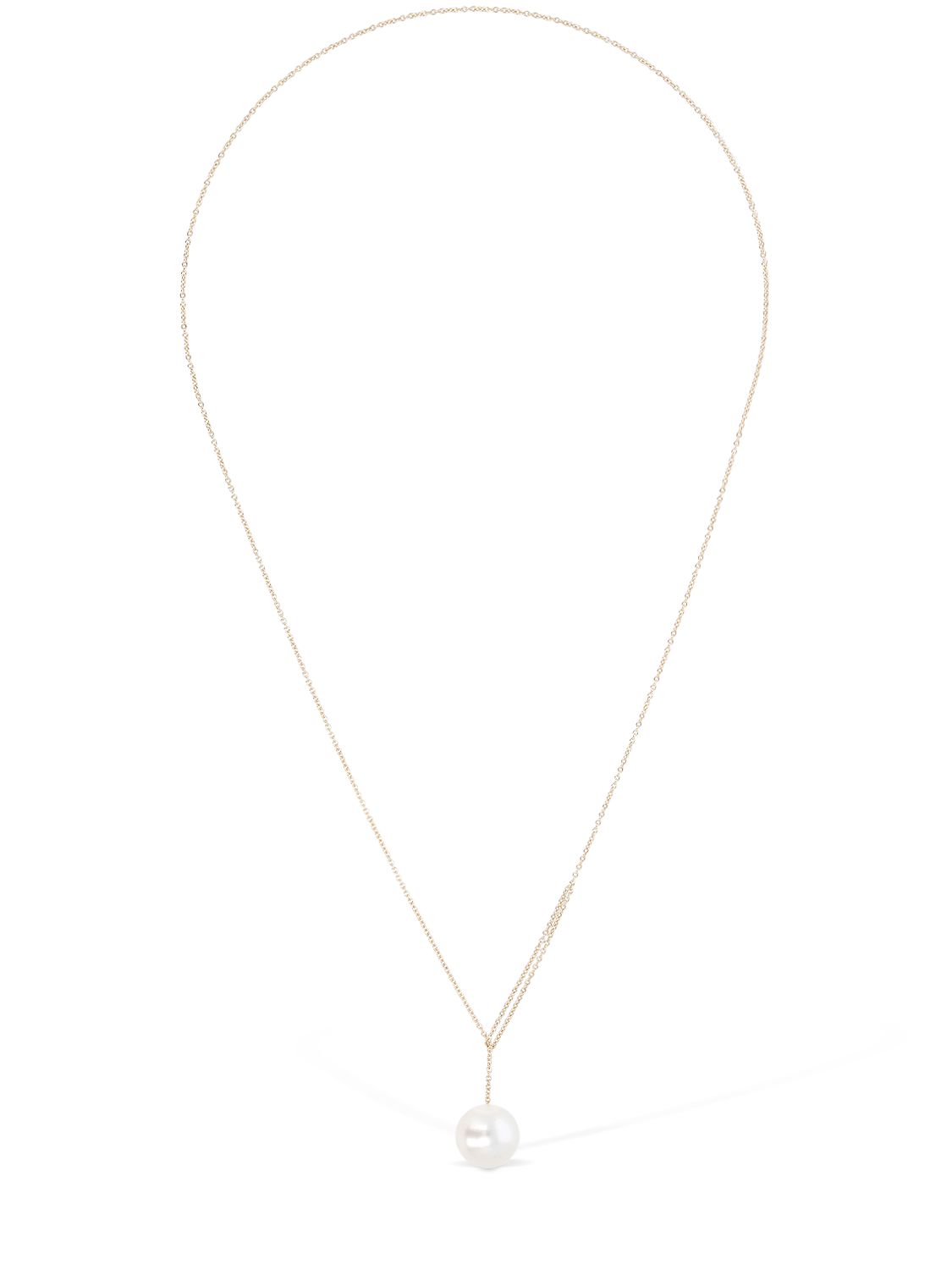 Peggy Rosette 14-karat gold pearl necklace