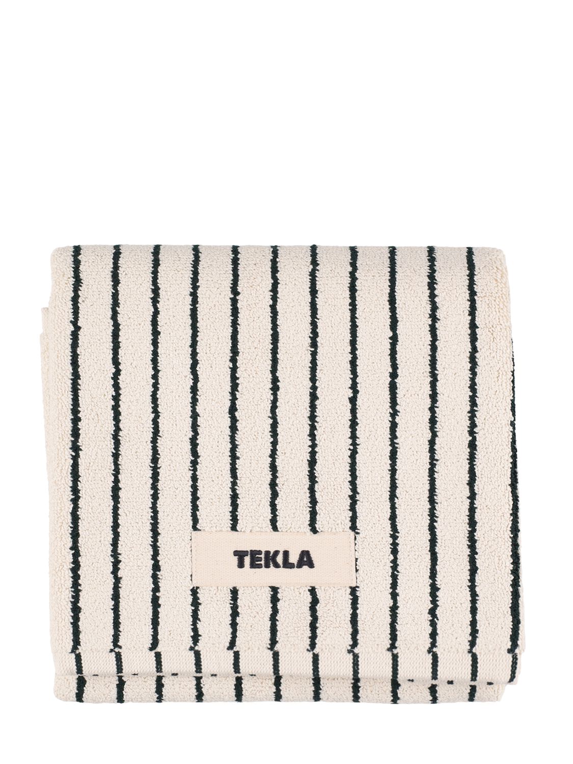Tekla Racing Green Bath Mat In 白色/绿色