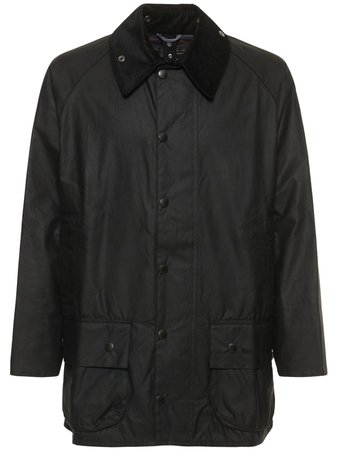 Barbour Beaufort Waxed Cotton Jacket In Black