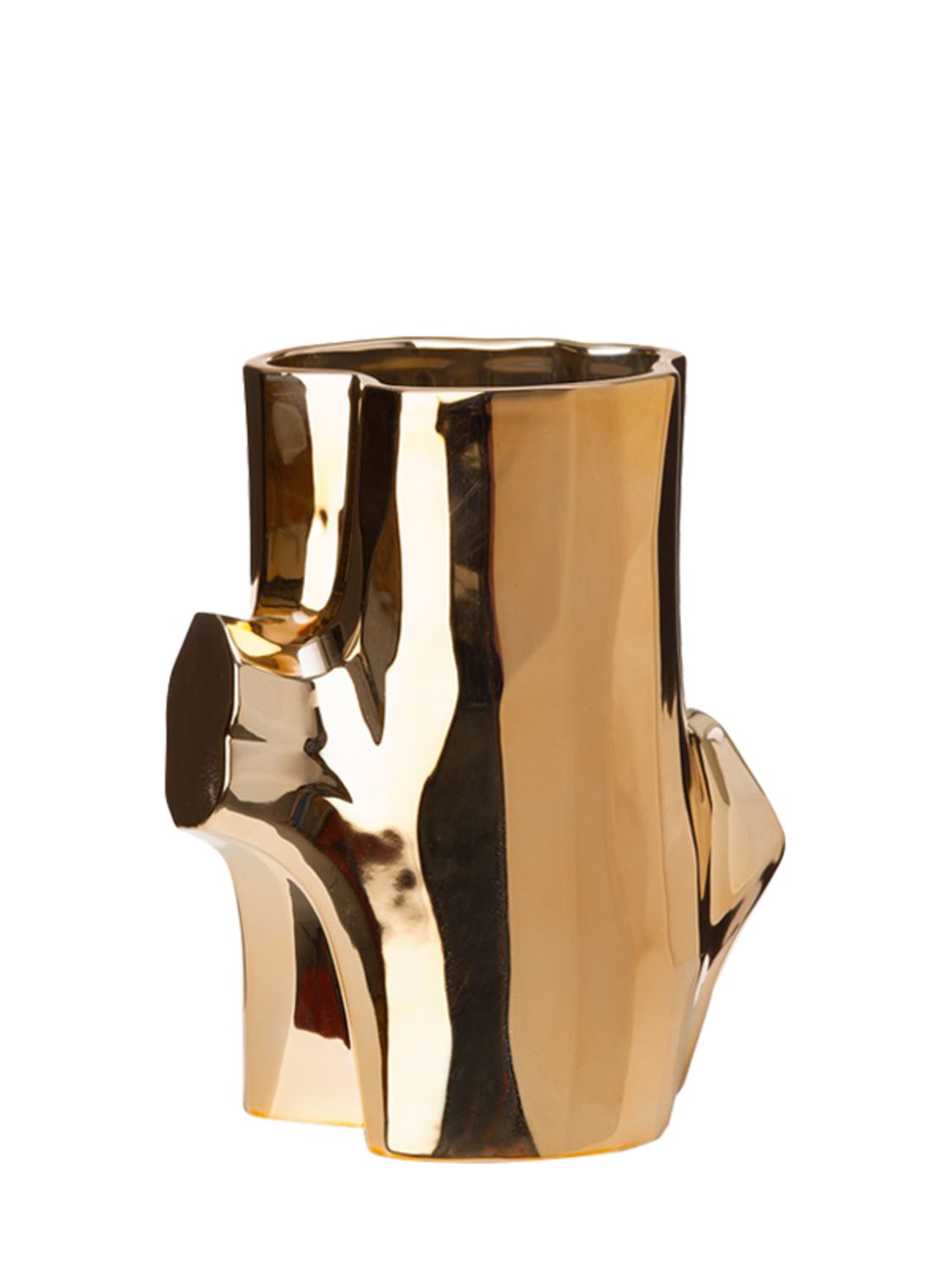 Polspotten S Log Vase In Gold
