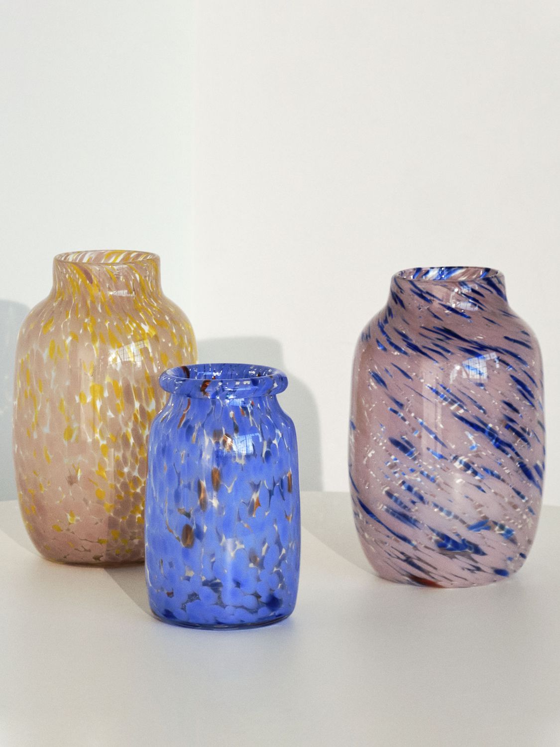Hay Light Pink And Yellow Splash Large Round Vase In Multicolor