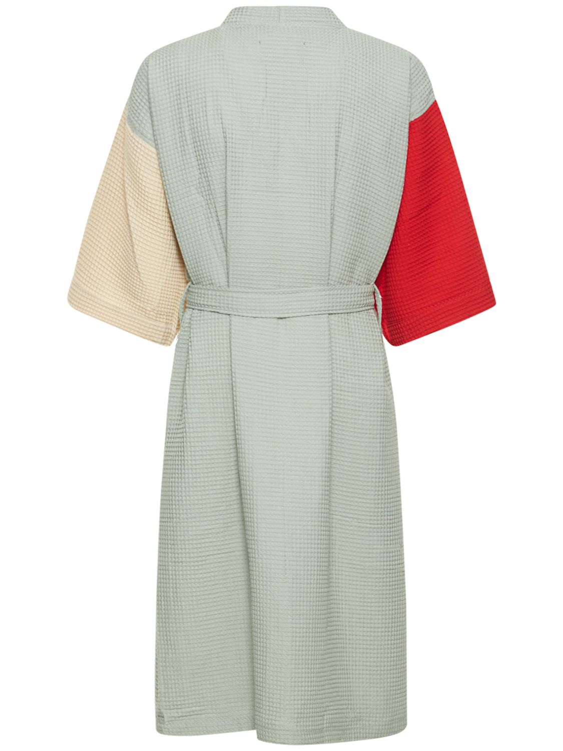 Shop Hay Waffle Cotton Blend Bathrobe In Multicolor