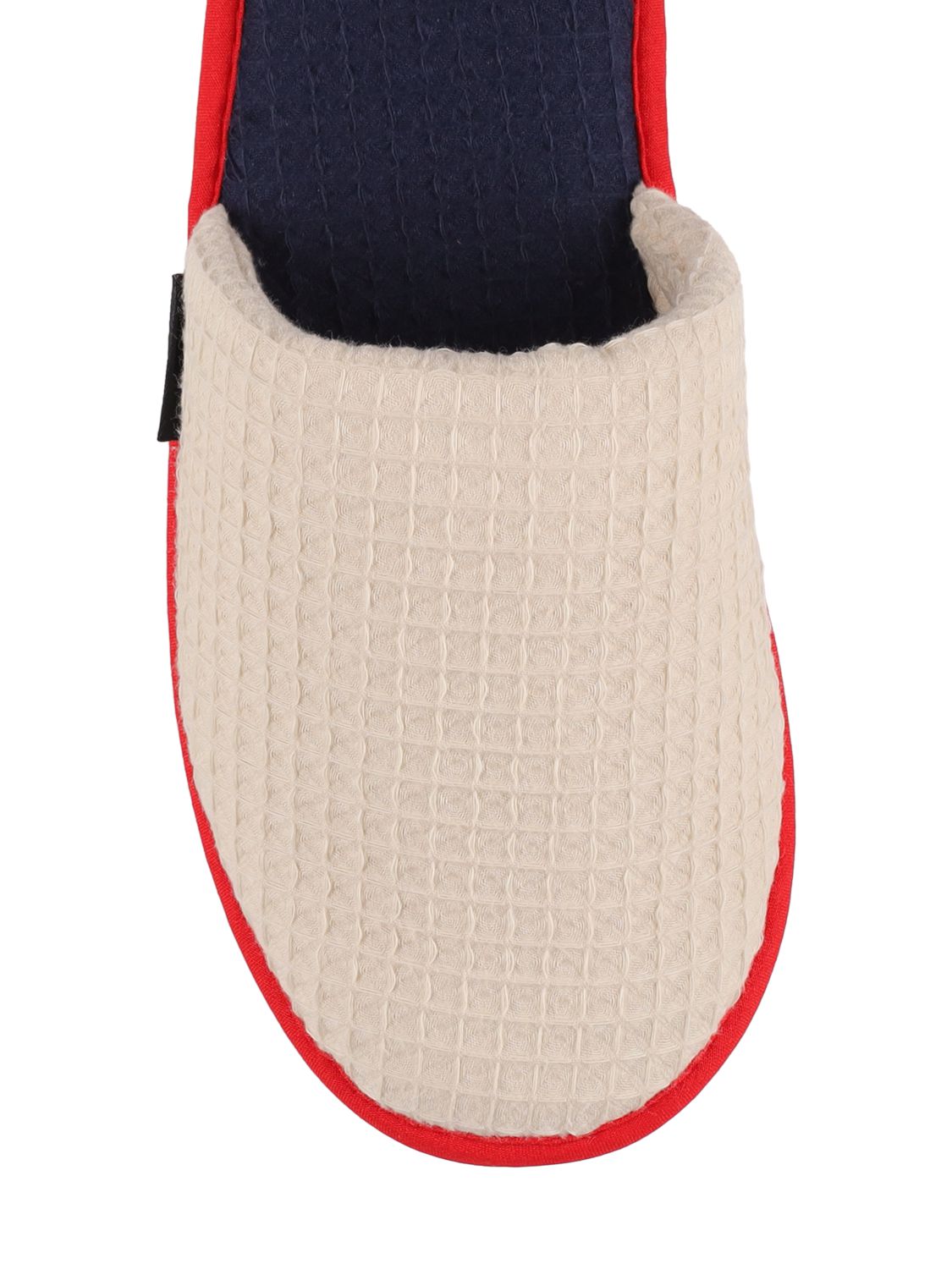 Shop Hay Waffle Cotton Blend Slippers In Multicolor