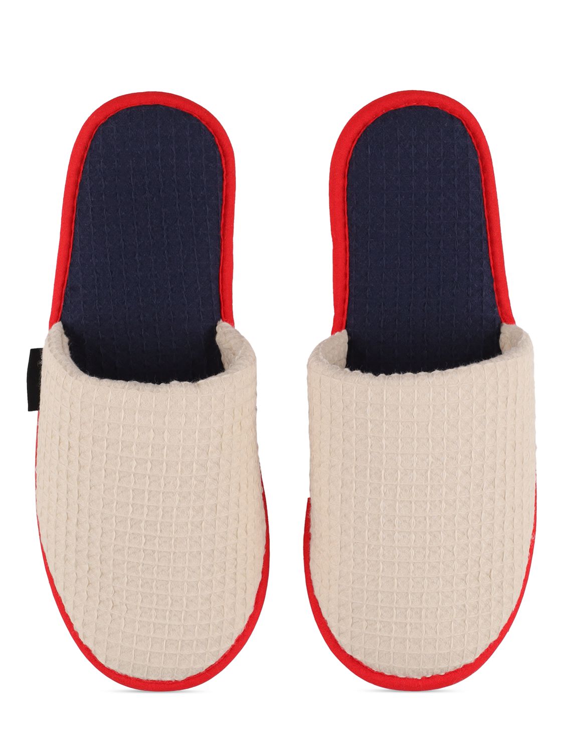 Shop Hay Waffle Cotton Blend Slippers In Multicolor