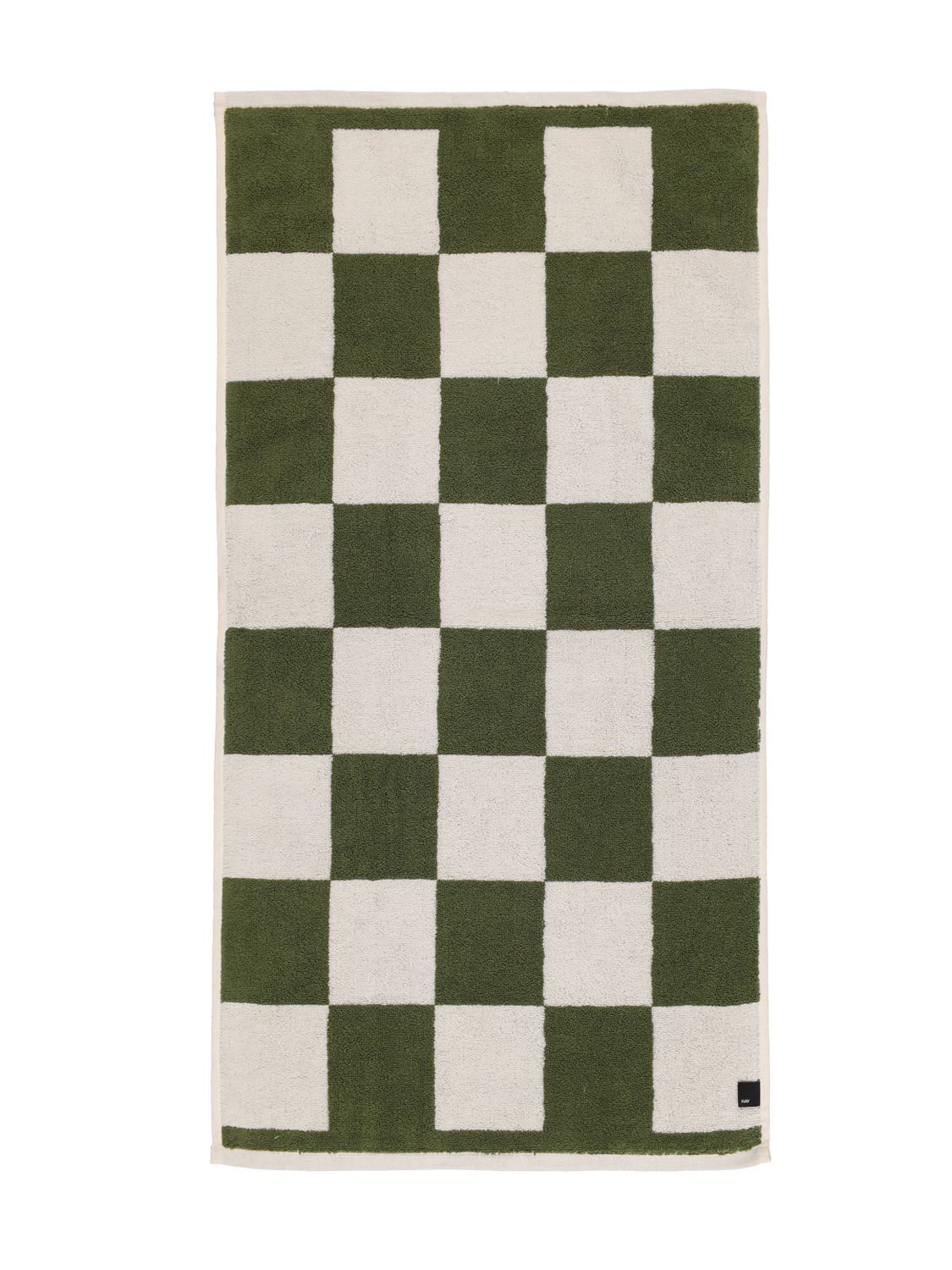 Hay Check Cotton Hand Towel In Green