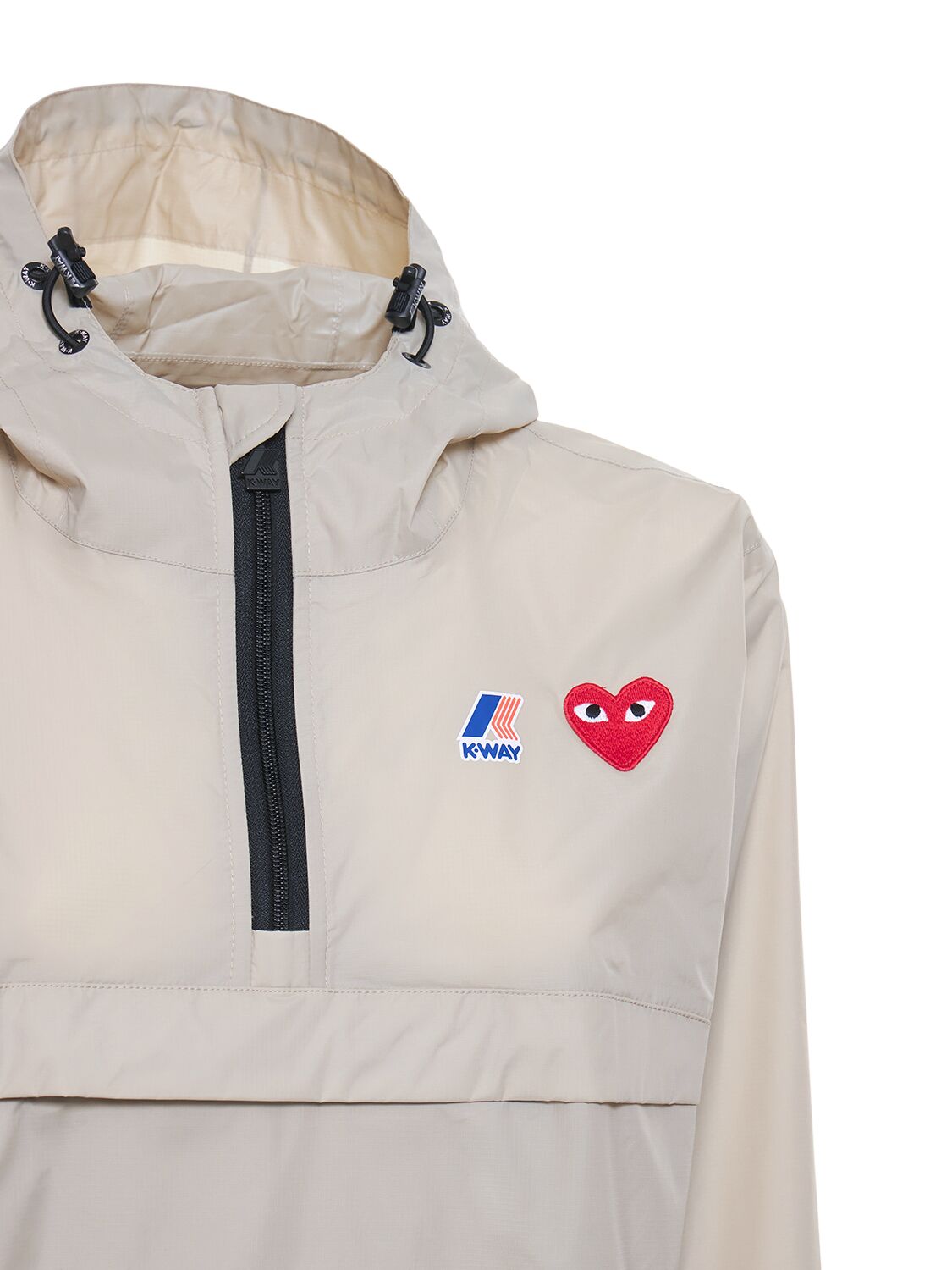 COMME DES GARÇONS PLAY LOGO NYLON HALF ZIP JACKET 