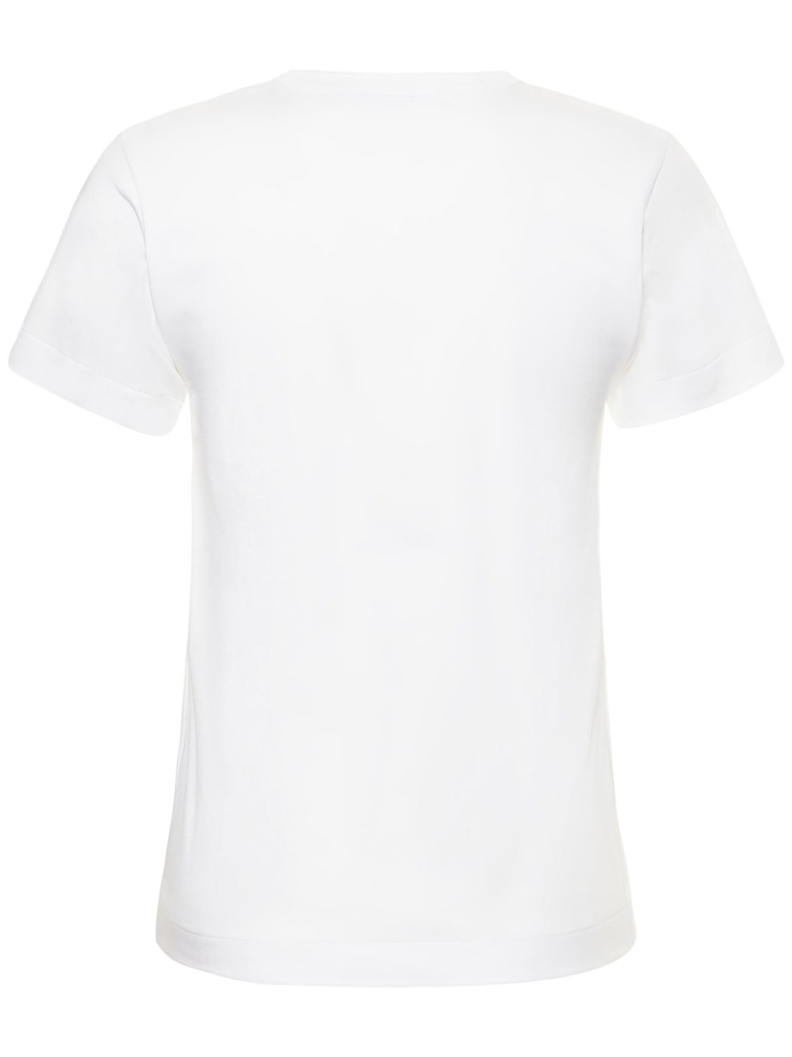 Shop Comme Des Garçons Play Logo Cotton Jersey T-shirt In White