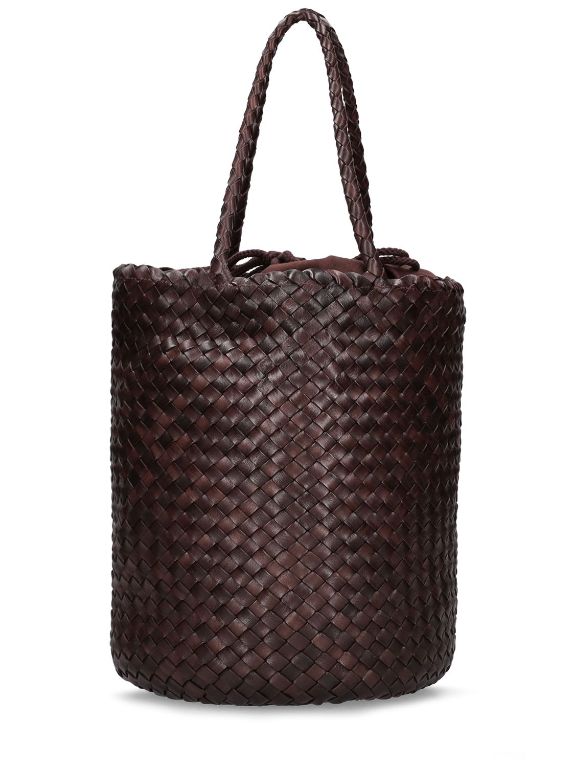 Hand Braided Leather Straps Basket Bag