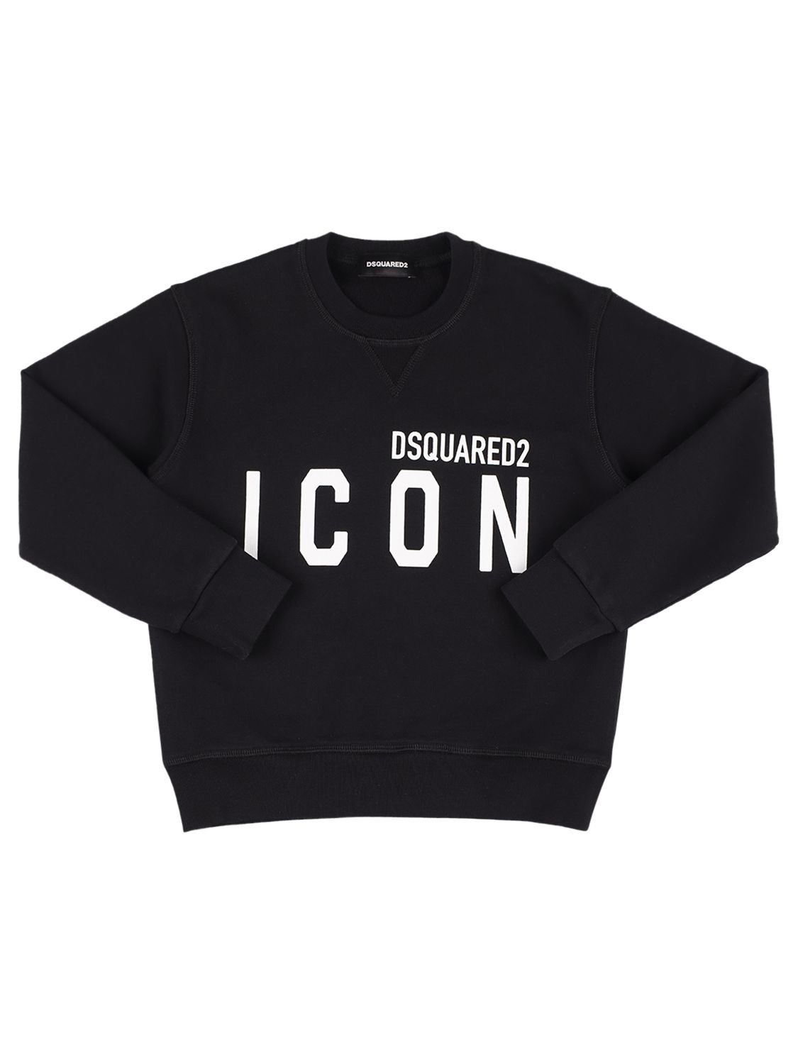 Dsquared2 Kids' Cotton Crew-neck Sweatshirt In Black