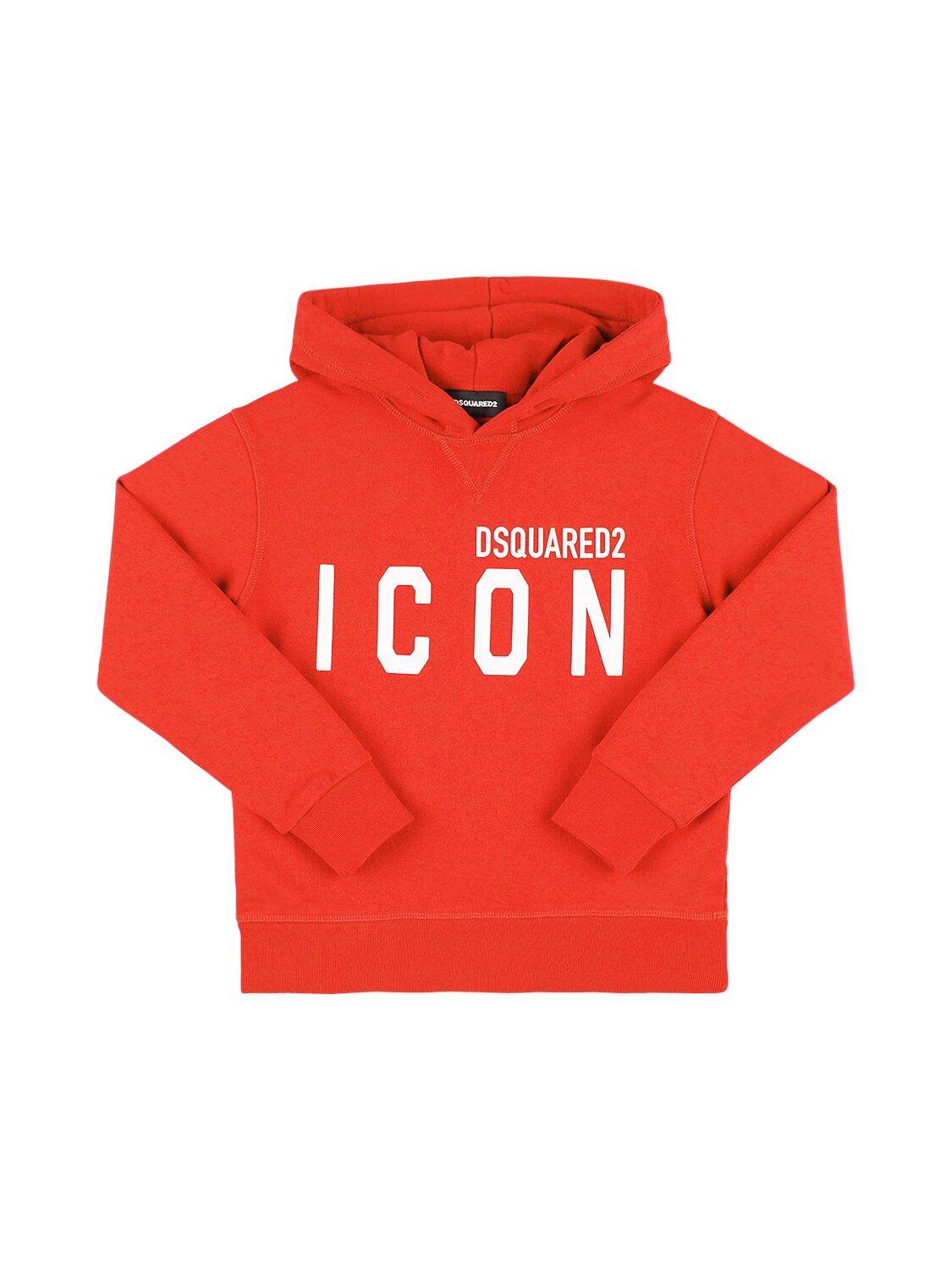 Dsquared2 Icon Print Cotton Hoodie Sweatshirt In Red