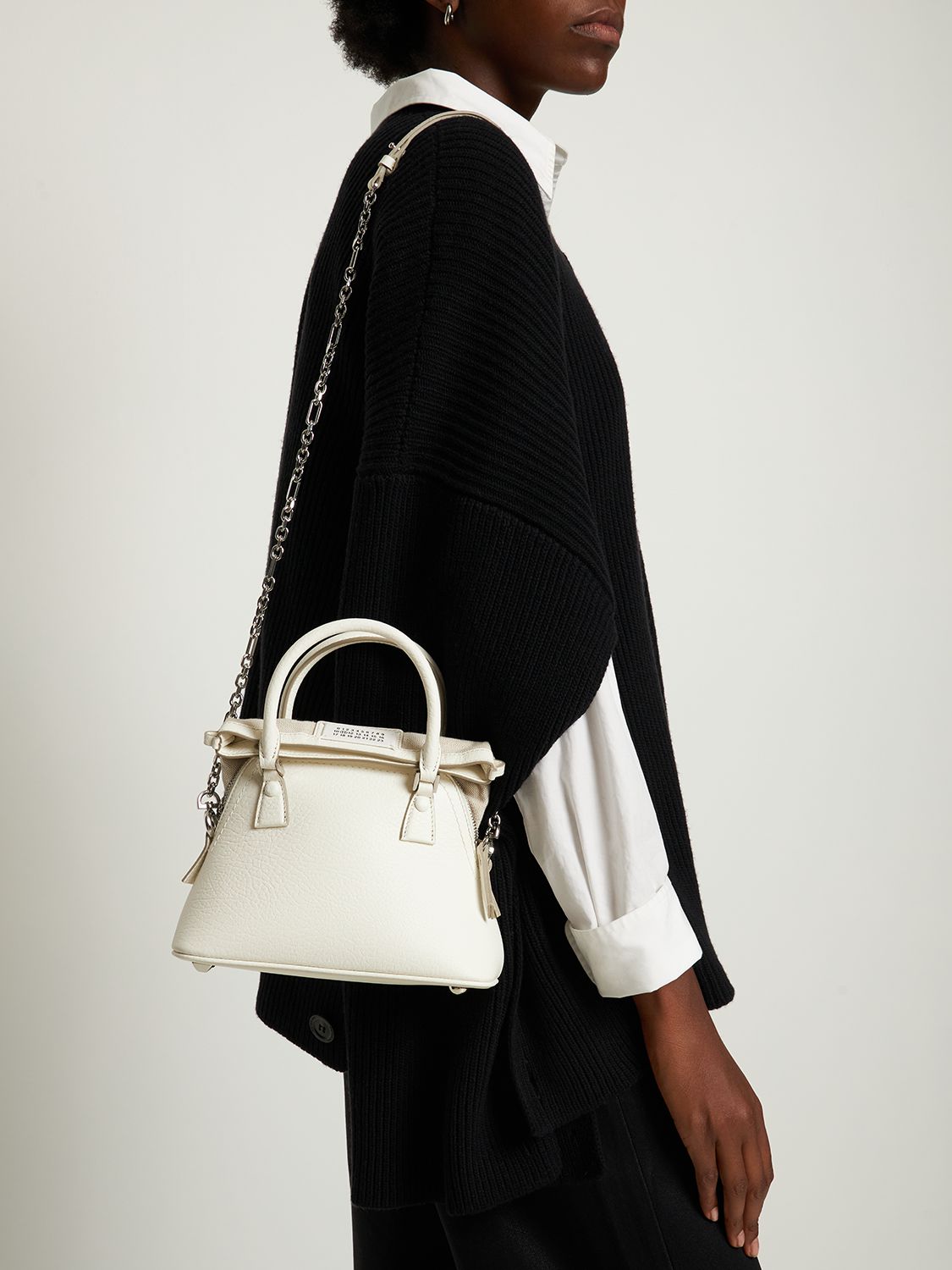 5ac Micro Grained Leather Top Handle Bag
