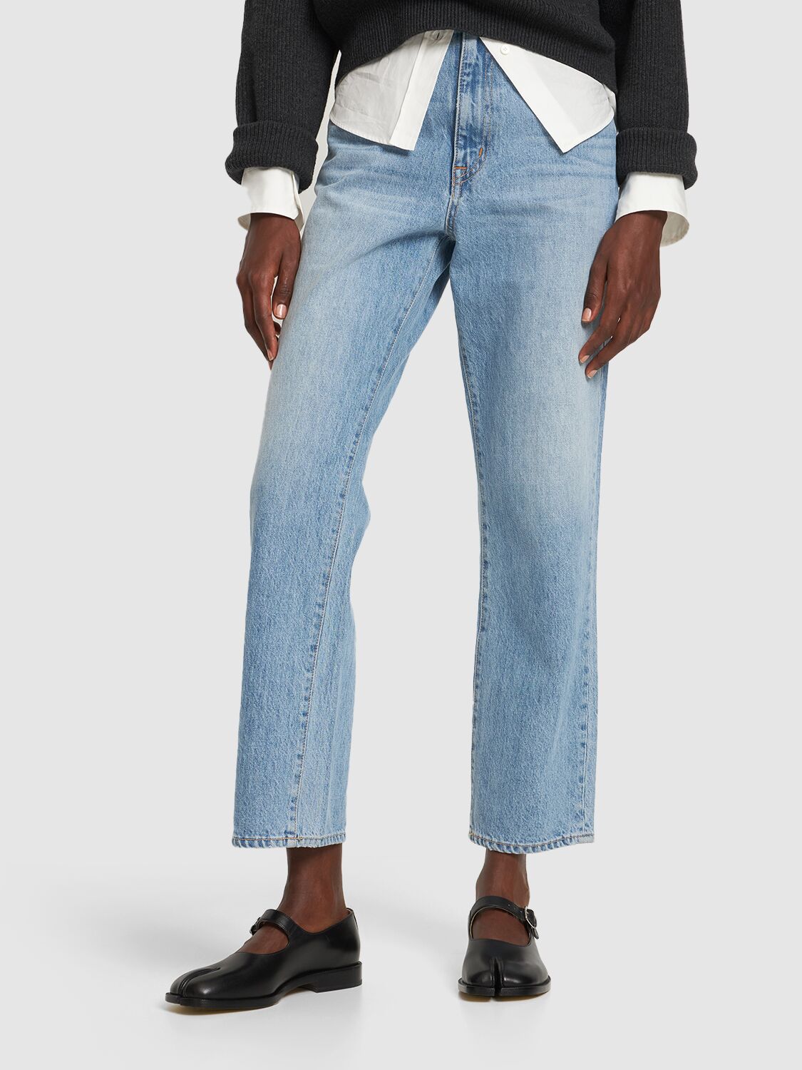 MAISON MARGIELA 20MM TABI LEATHER MARY JANE FLATS 