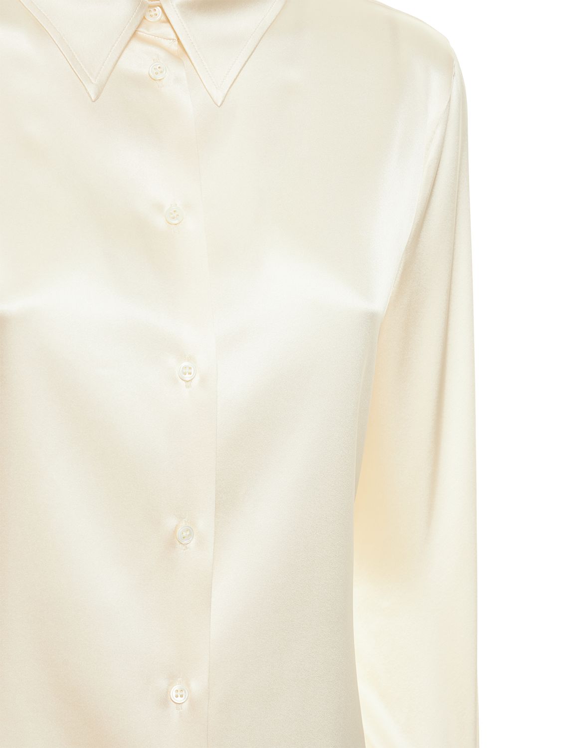 TOM FORD FITTED STRETCH SILK SATIN SHIRT 