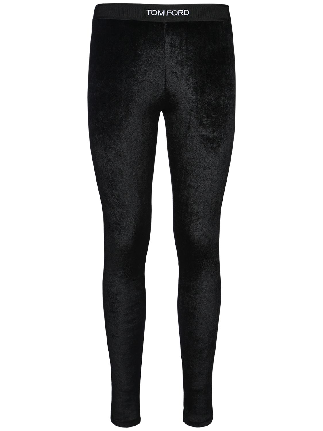 Logo Stretch Velvet Leggings