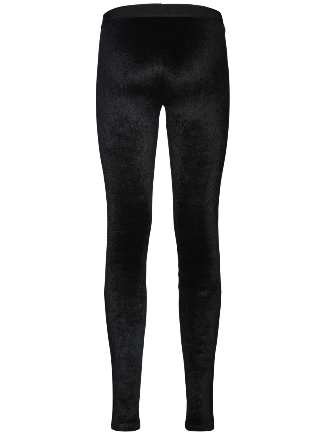 Shop Tom Ford Logo Stretch Velvet Leggings In Black