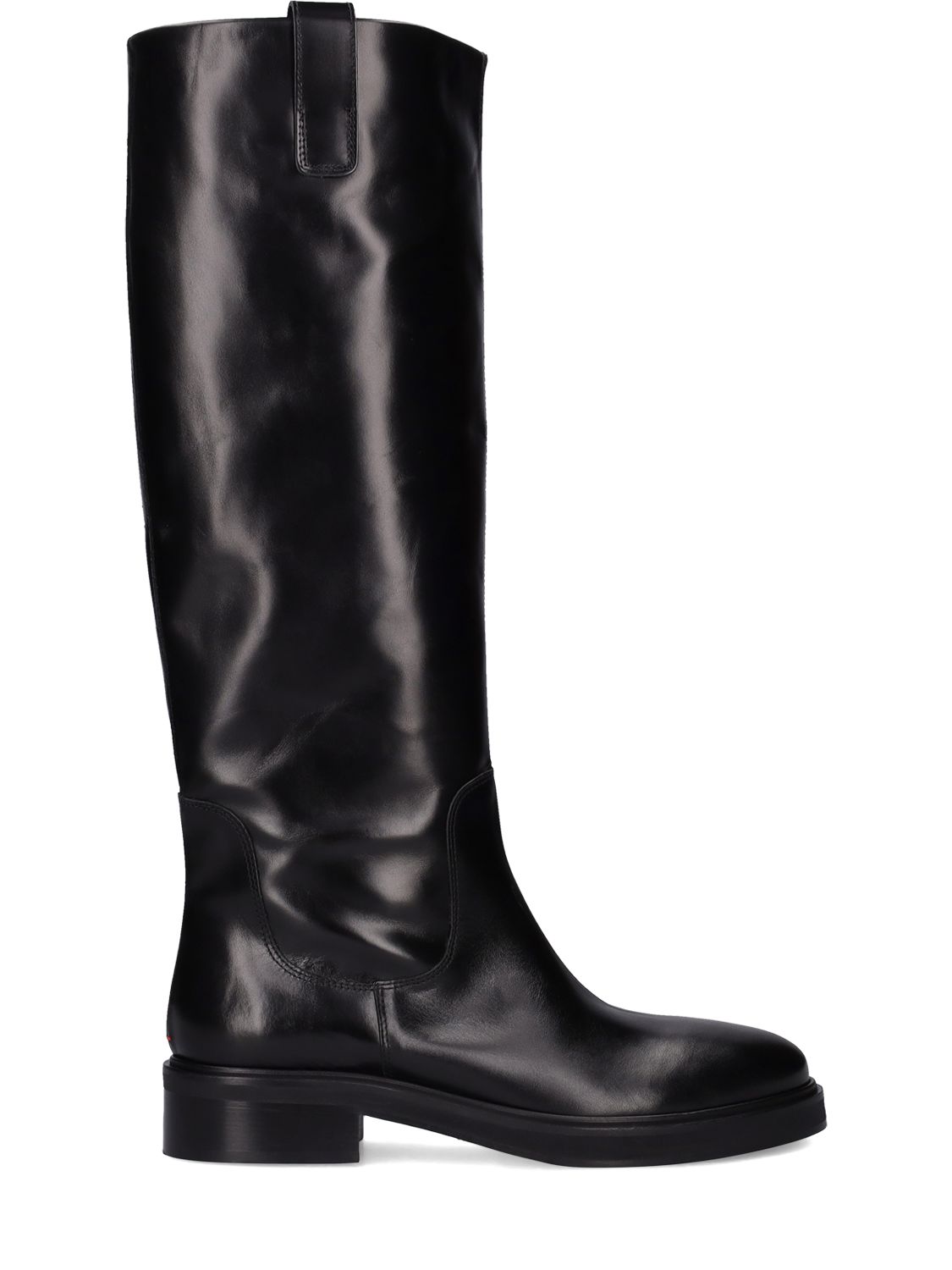 Shop Aeyde 45mm Henry Leather Tall Boots In Black