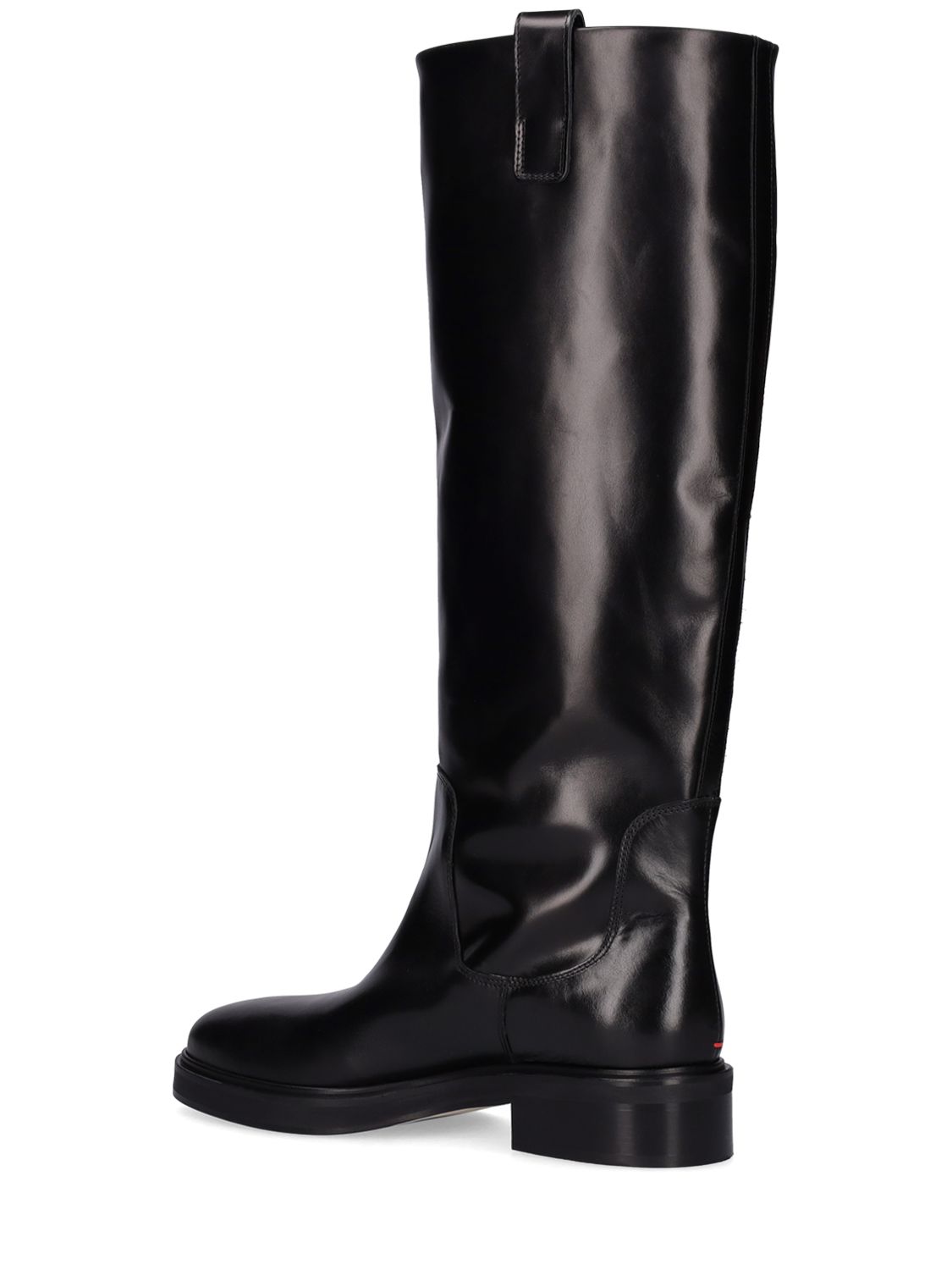 Shop Aeyde 45mm Henry Leather Tall Boots In Black