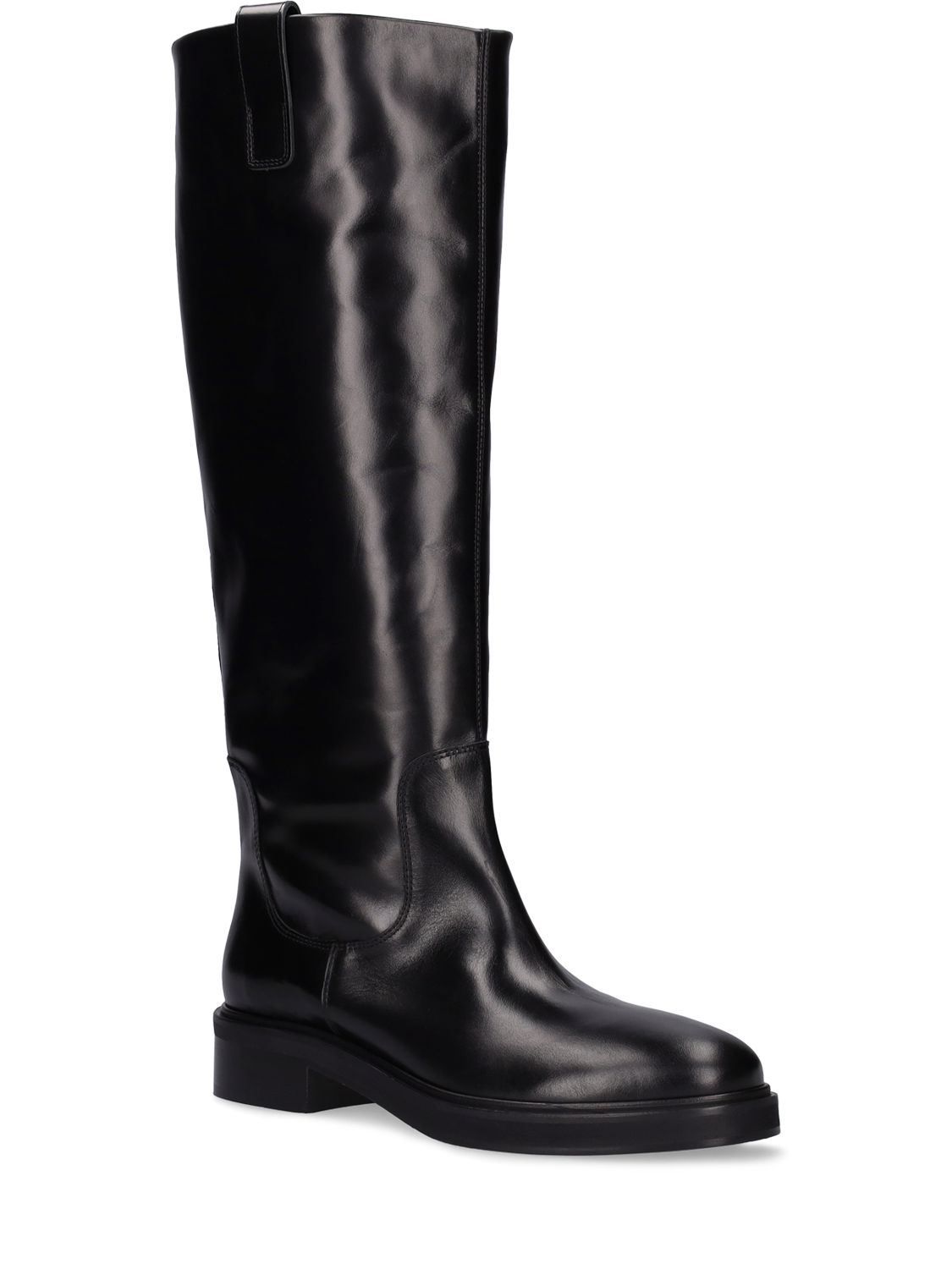 Shop Aeyde 45mm Henry Leather Tall Boots In Black