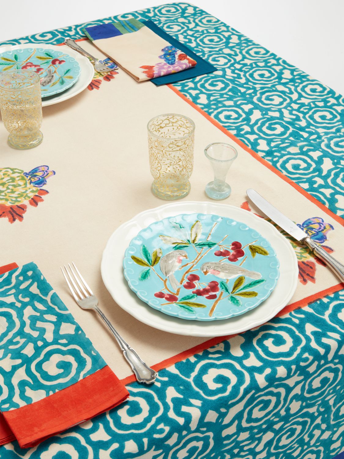 Lisa Corti Set Of 4 Knight Peacock Napkins In Multicolor