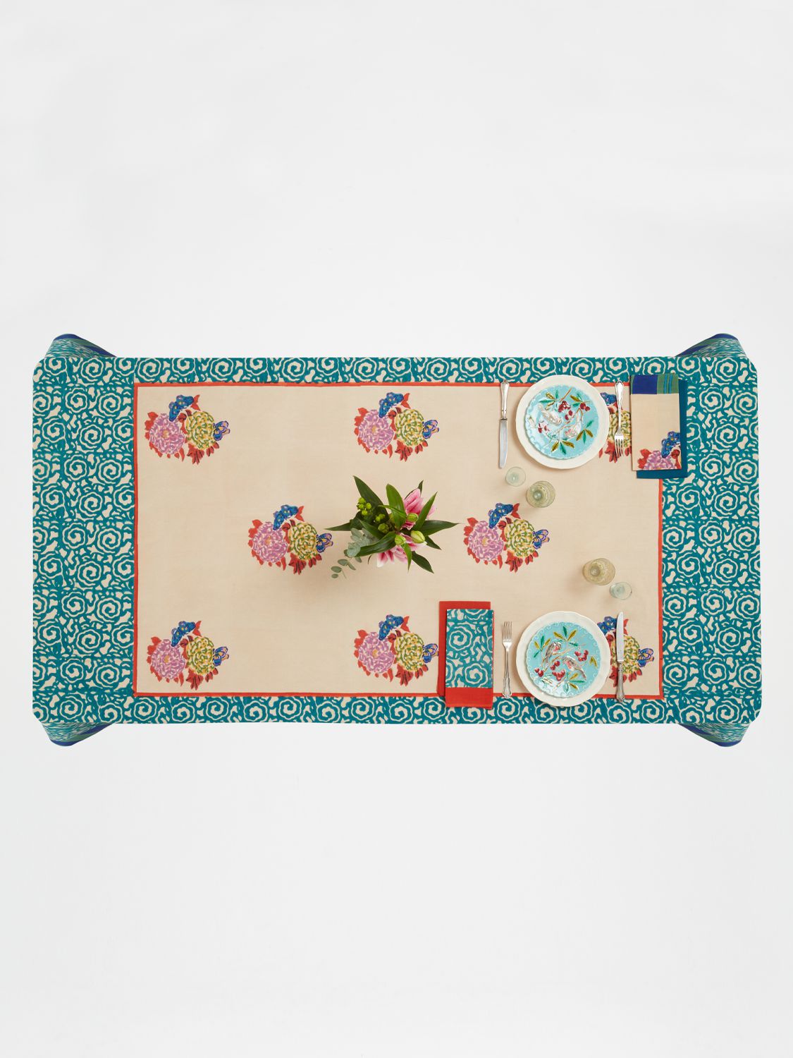 Lisa Corti Set Of 4 Knight Peacock Napkins In Multicolor