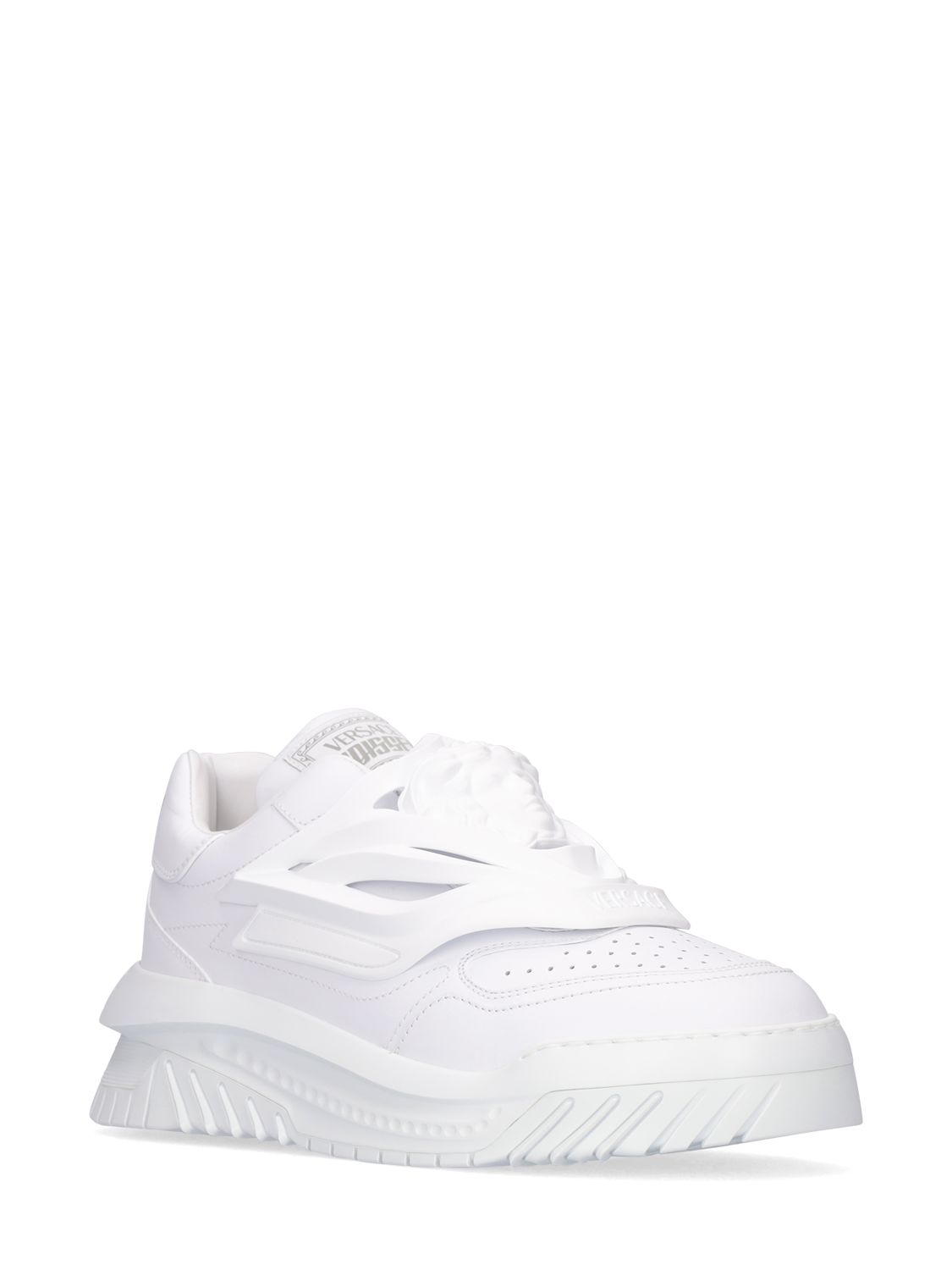 Versace Odissea Caged Rubber Medusa Sneakers In White