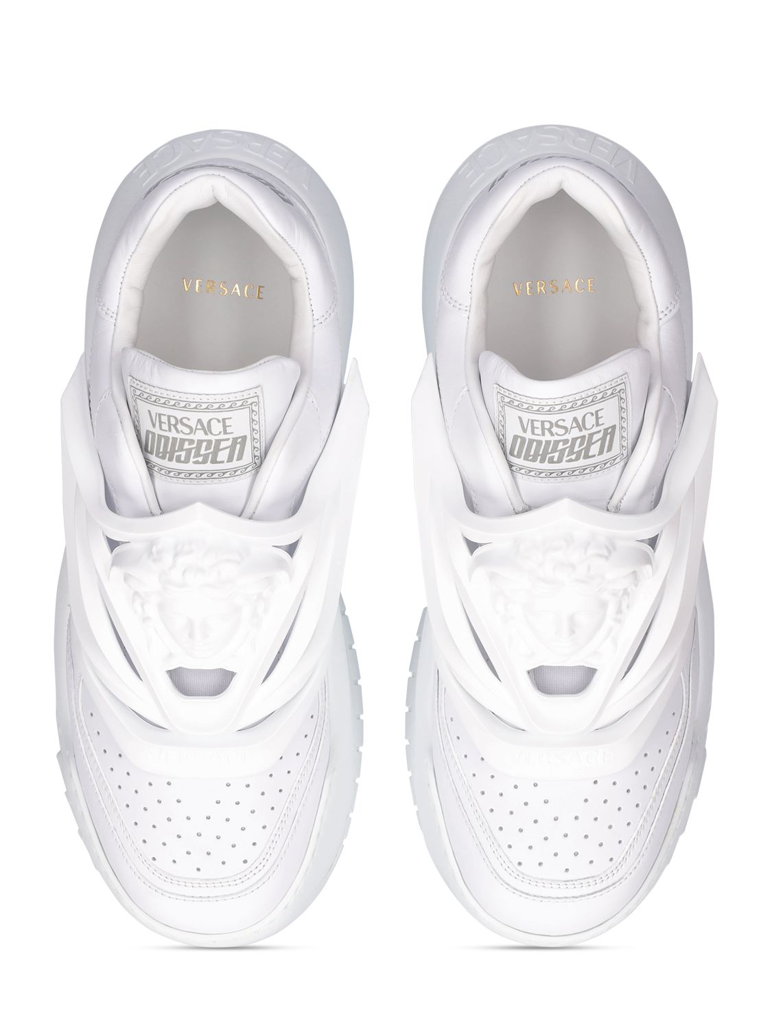 Versace Odissea Caged Rubber Medusa Sneakers In White