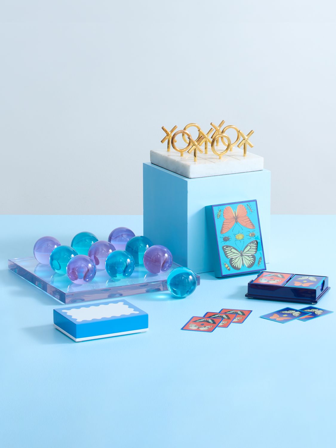 Marble & Brass Tic Tac Toe Set